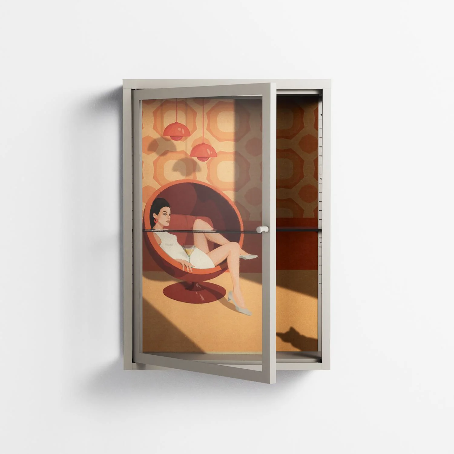 Women In Ballchair - Wall Cabinet - Kristin Eriksson - Pebble - Clear glass - Image 2