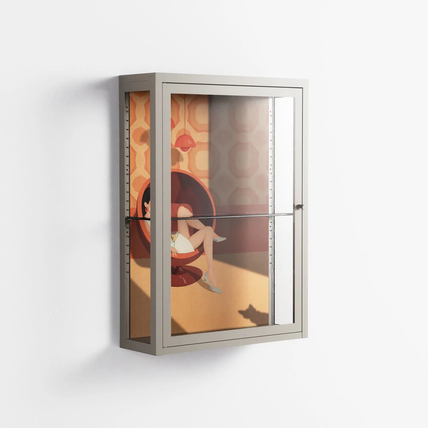 Women In Ballchair - Wall Cabinet - Kristin Eriksson - Pebble - Clear glass - Image 4