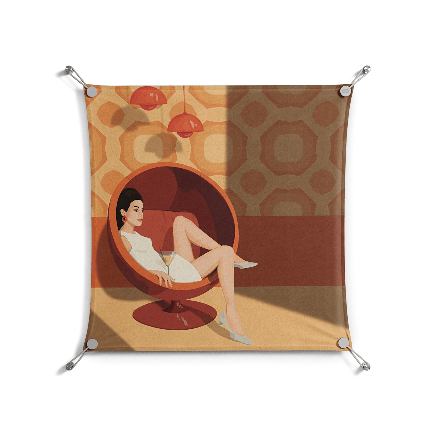 Women in ballchair - Work On Wall - Kristin Eriksson - Silver - 70 x 70 cm