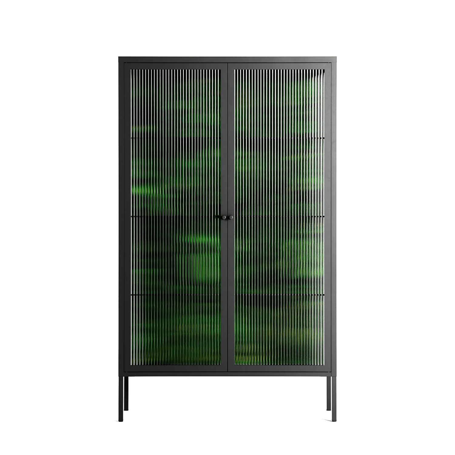 Wottosque Green - Cabinet - Craig Watkins - Antracite - Reeded glass
