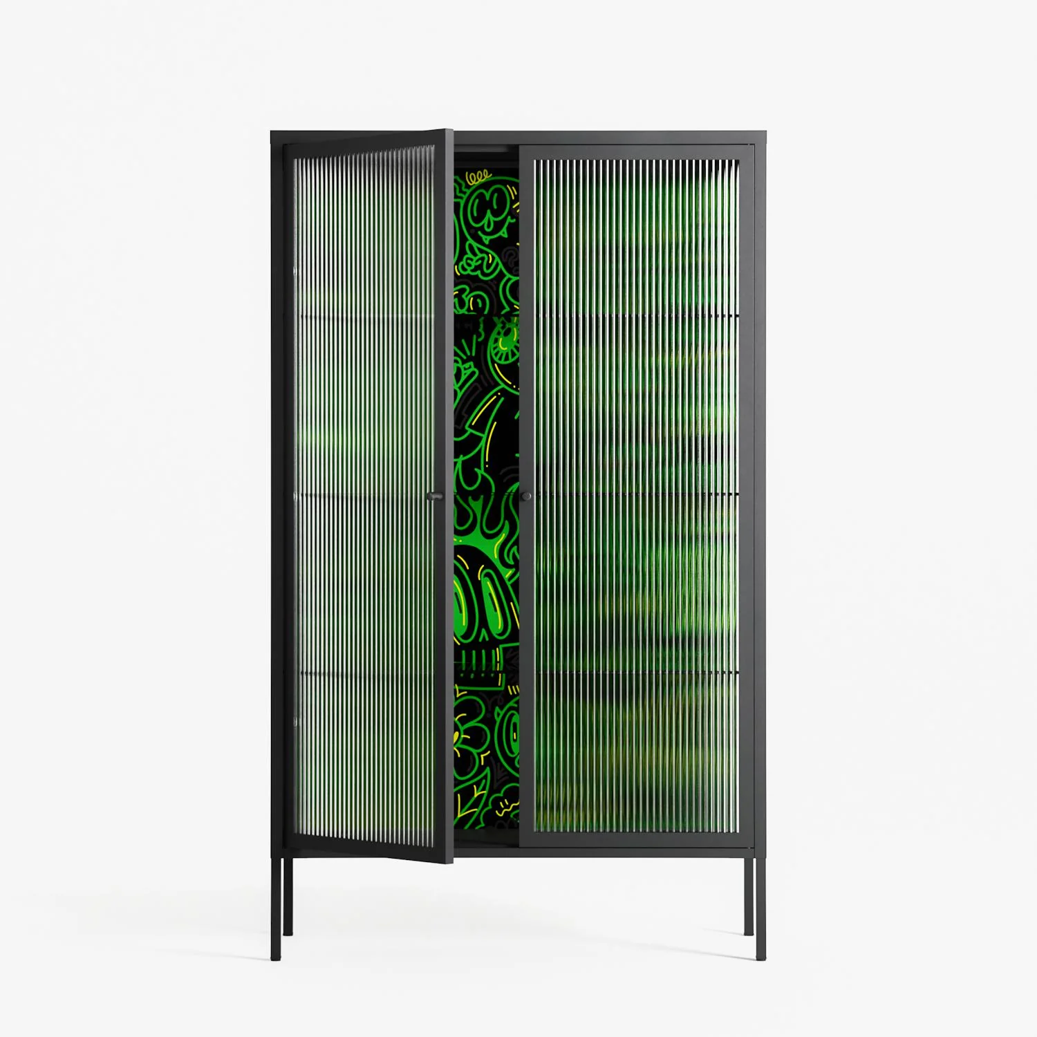 Wottosque Green - Cabinet - Craig Watkins - Antracite - Reeded glass - Image 2
