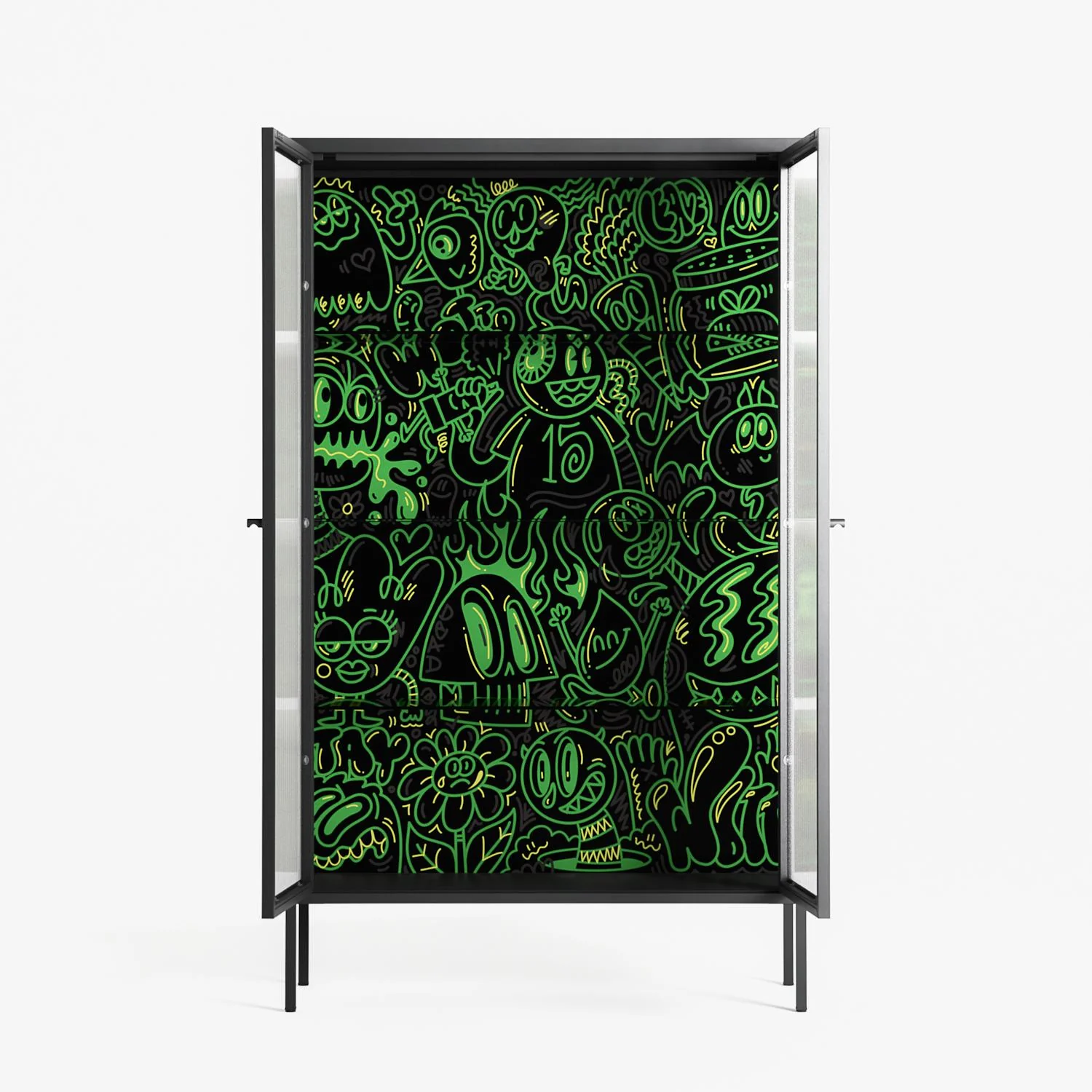 Wottosque Green - Cabinet - Craig Watkins - Antracite - Reeded glass - Image 3
