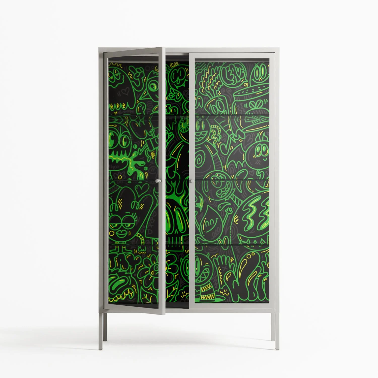 Wottosque Green - Cabinet - Craig Watkins - Chalk - Clear glass - Image 2