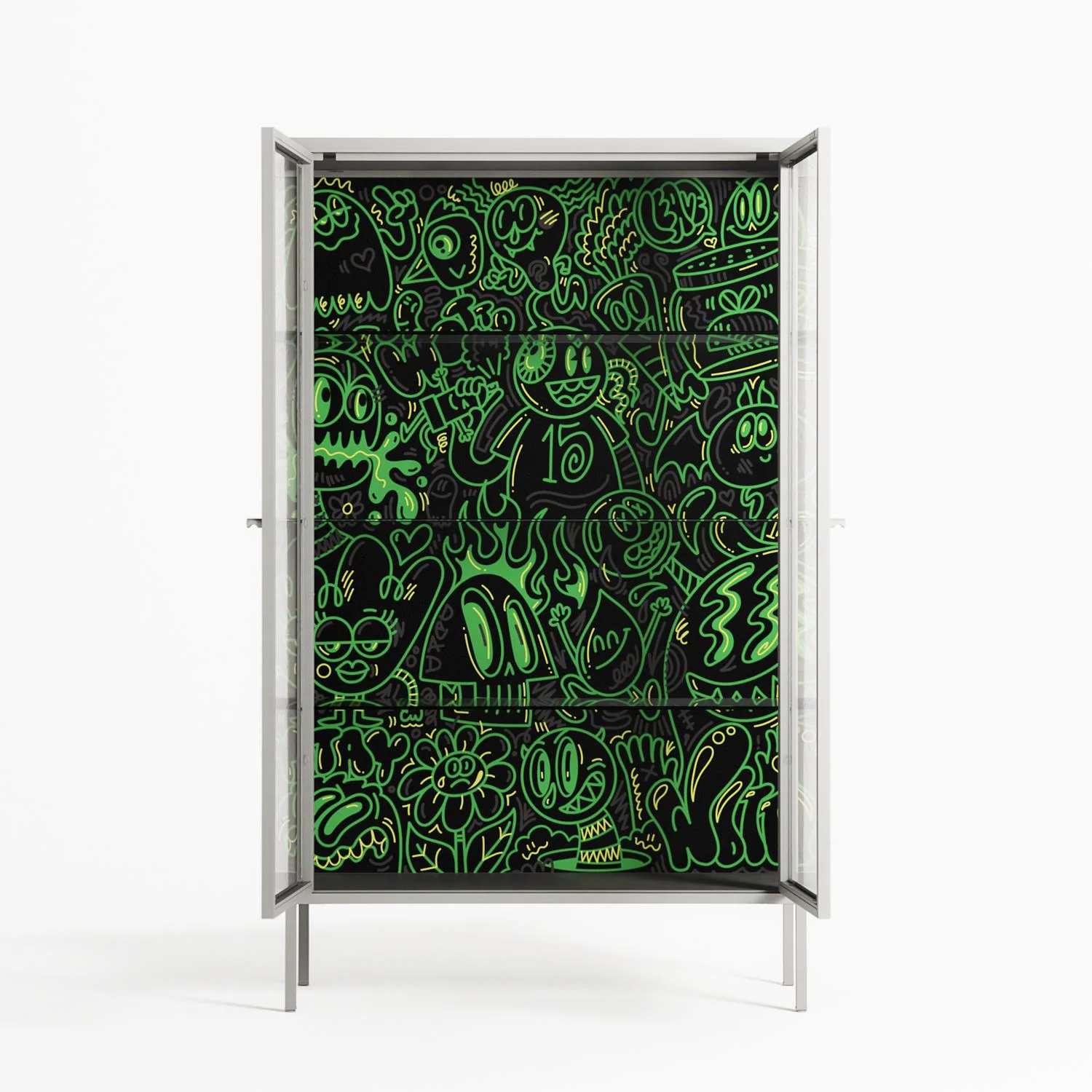 Wottosque Green - Cabinet - Craig Watkins - Chalk - Clear glass - Image 3