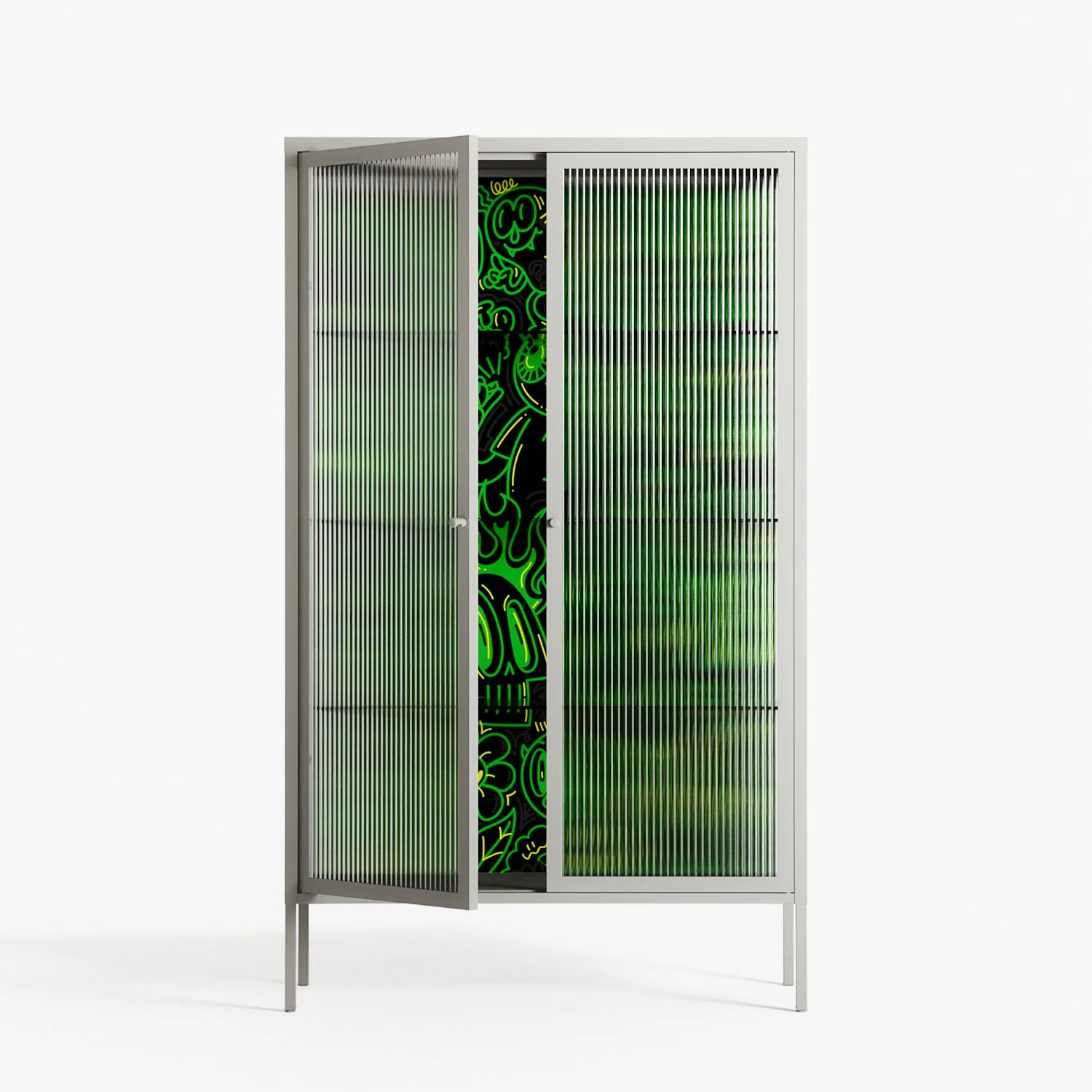 Wottosque Green - Cabinet - Craig Watkins - Chalk - Reeded glass - Image 2