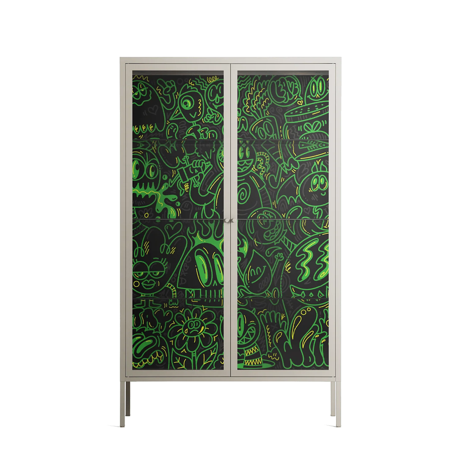 Wottosque Green - Cabinet - Craig Watkins - Pebble - Clear glass
