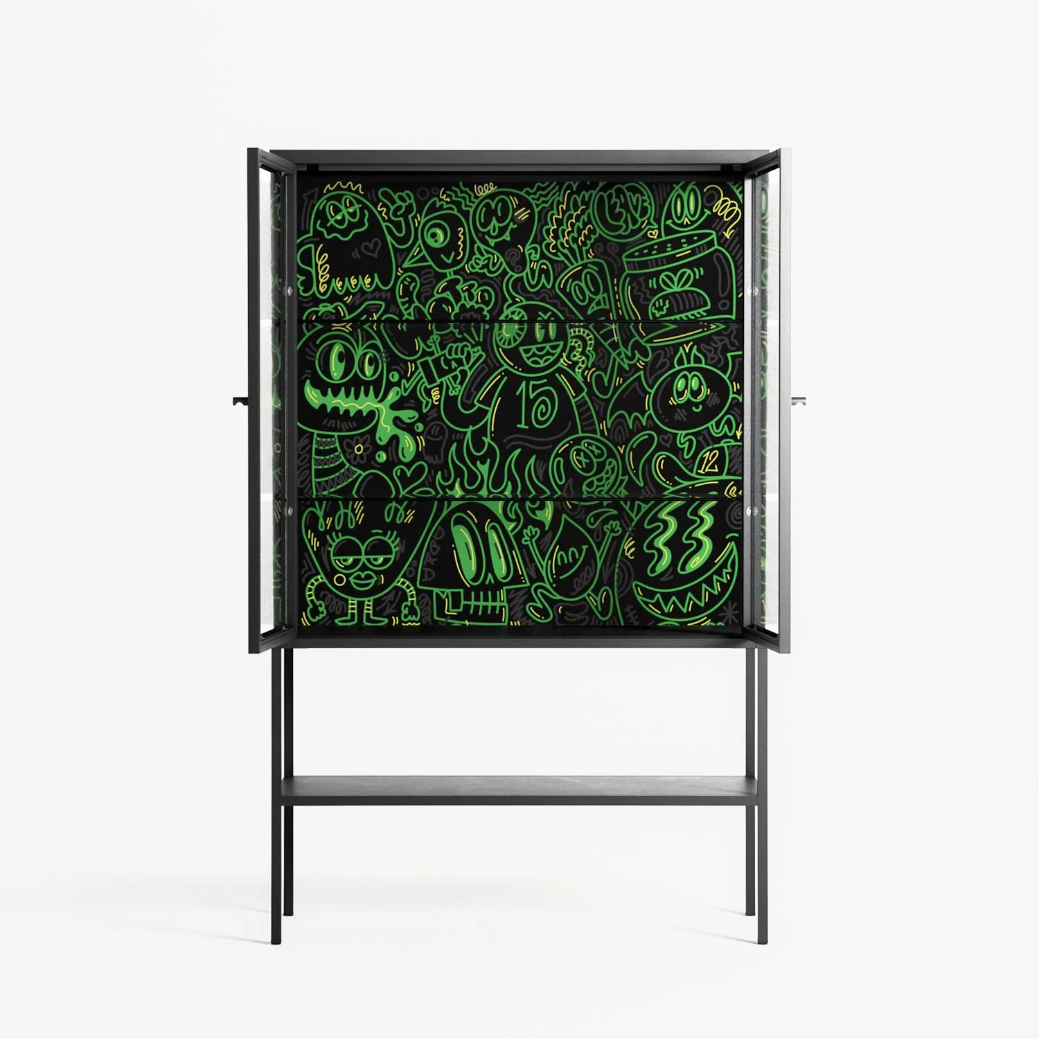 Wottosque Green - Loft Cabinet - Craig Watkins - Antracite - Clear glass - Image 3