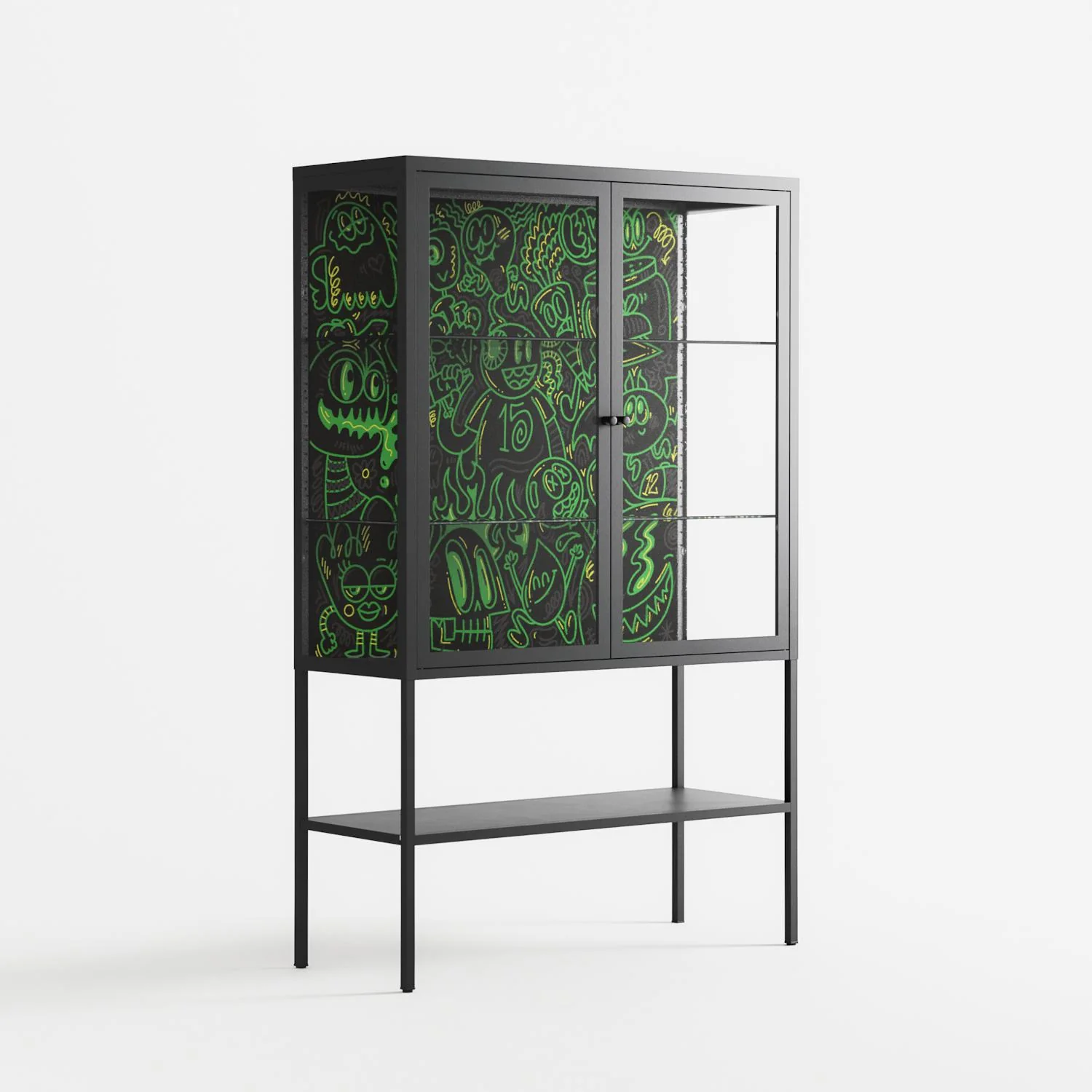 Wottosque Green - Loft Cabinet - Craig Watkins - Antracite - Clear glass - Image 4