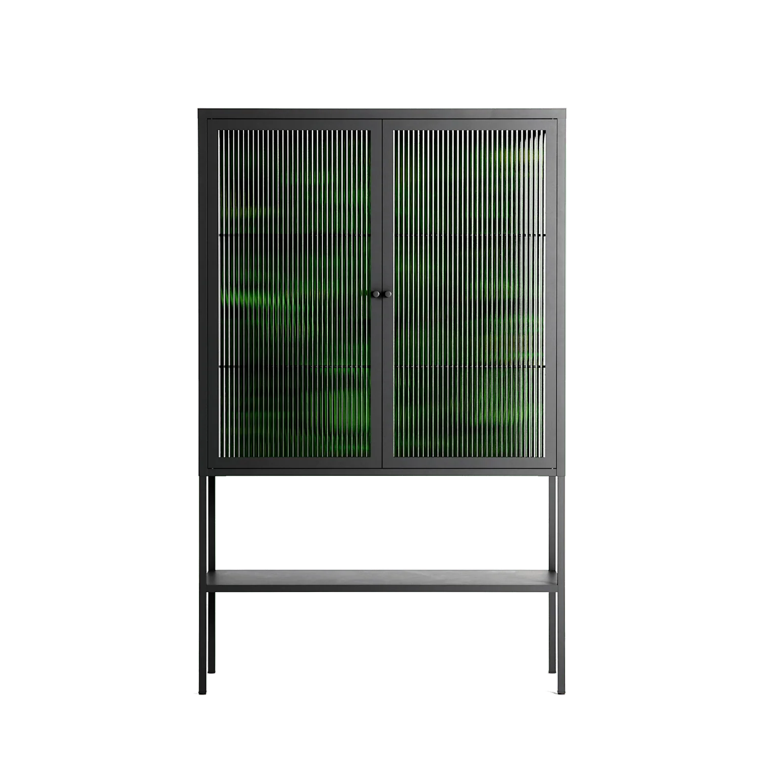 Wottosque Green - Loft Cabinet - Craig Watkins - Antracite - Reeded glass