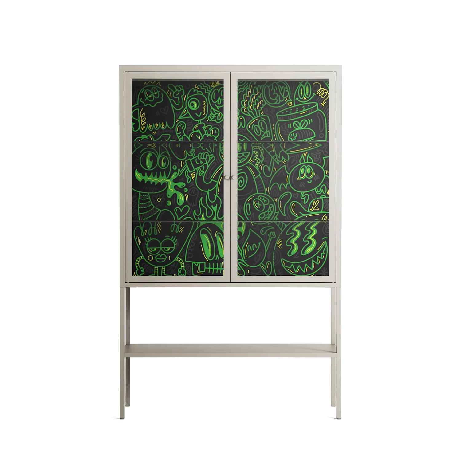 Wottosque Green - Loft Cabinet - Craig Watkins - Pebble - Clear glass