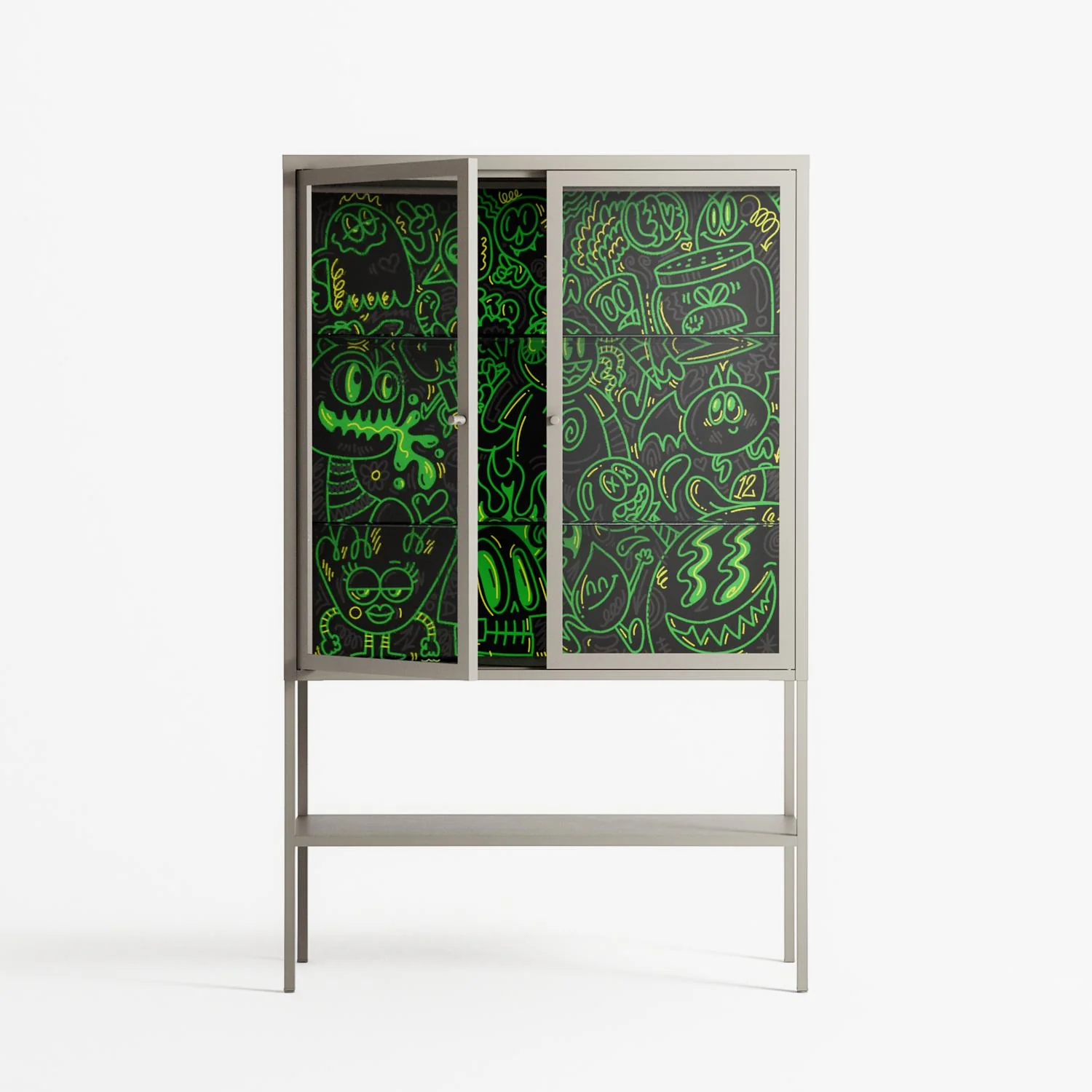 Wottosque Green - Loft Cabinet - Craig Watkins - Pebble - Clear glass - Image 2