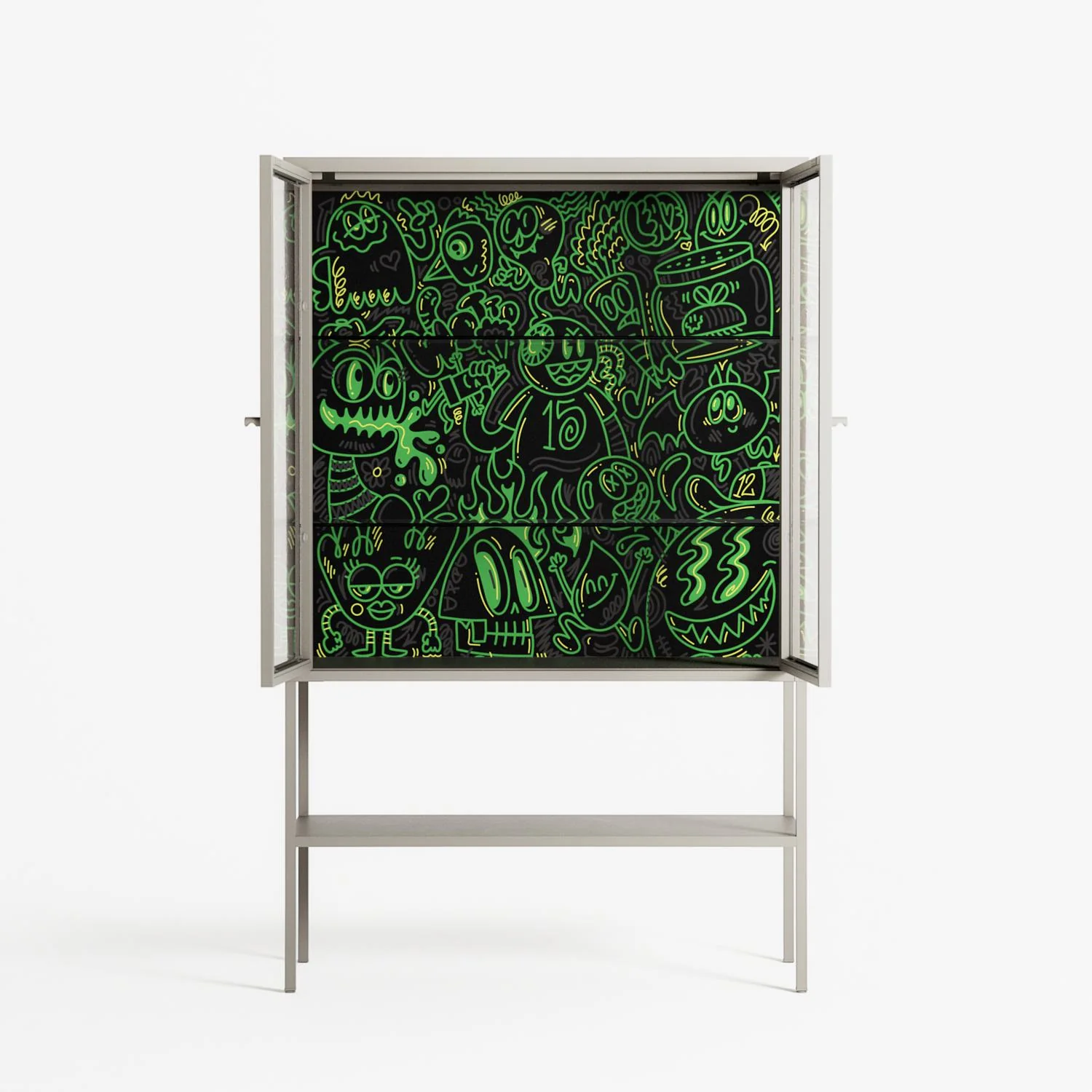 Wottosque Green - Loft Cabinet - Craig Watkins - Pebble - Clear glass - Image 3
