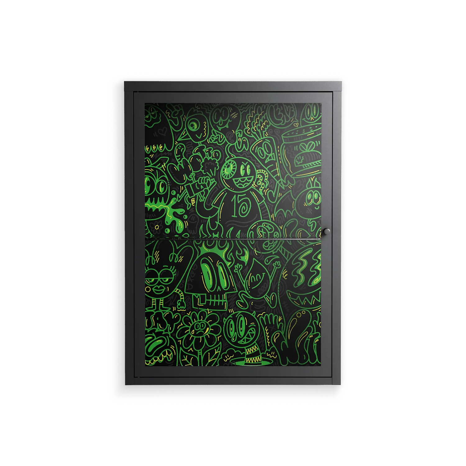 Wottosque Green - Wall Cabinet - Craig Watkins - Antracite - Clear glass