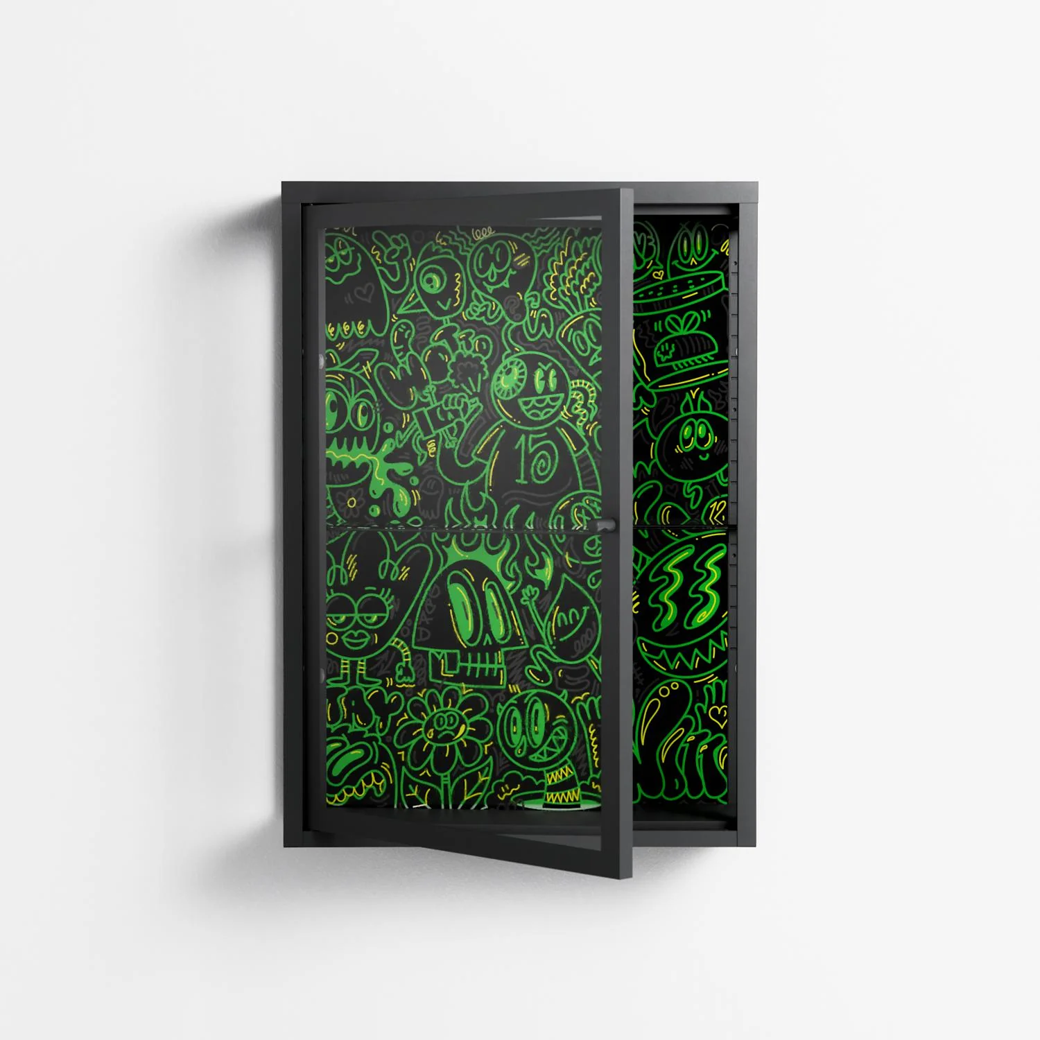 Wottosque Green - Wall Cabinet - Craig Watkins - Antracite - Clear glass - Image 2