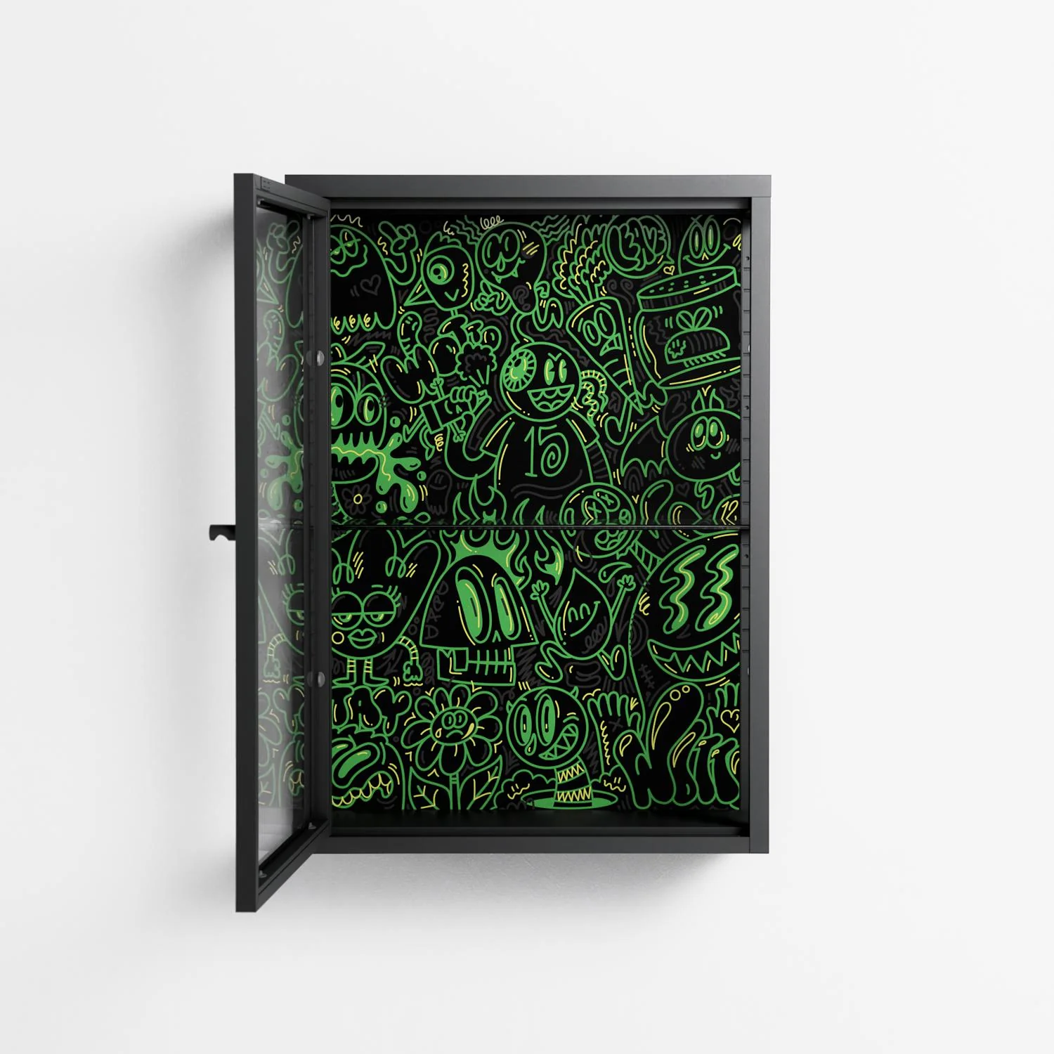 Wottosque Green - Wall Cabinet - Craig Watkins - Antracite - Clear glass - Image 3