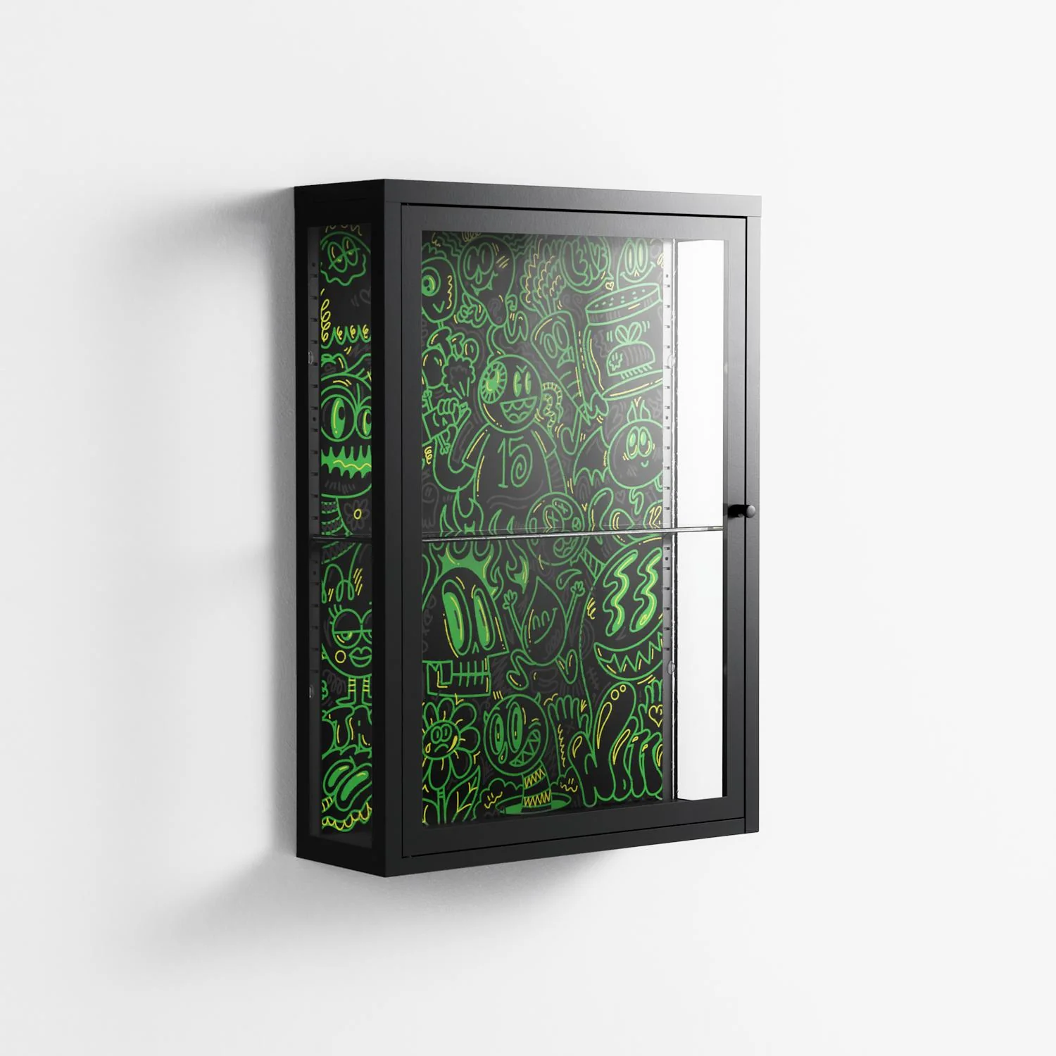 Wottosque Green - Wall Cabinet - Craig Watkins - Antracite - Clear glass - Image 4