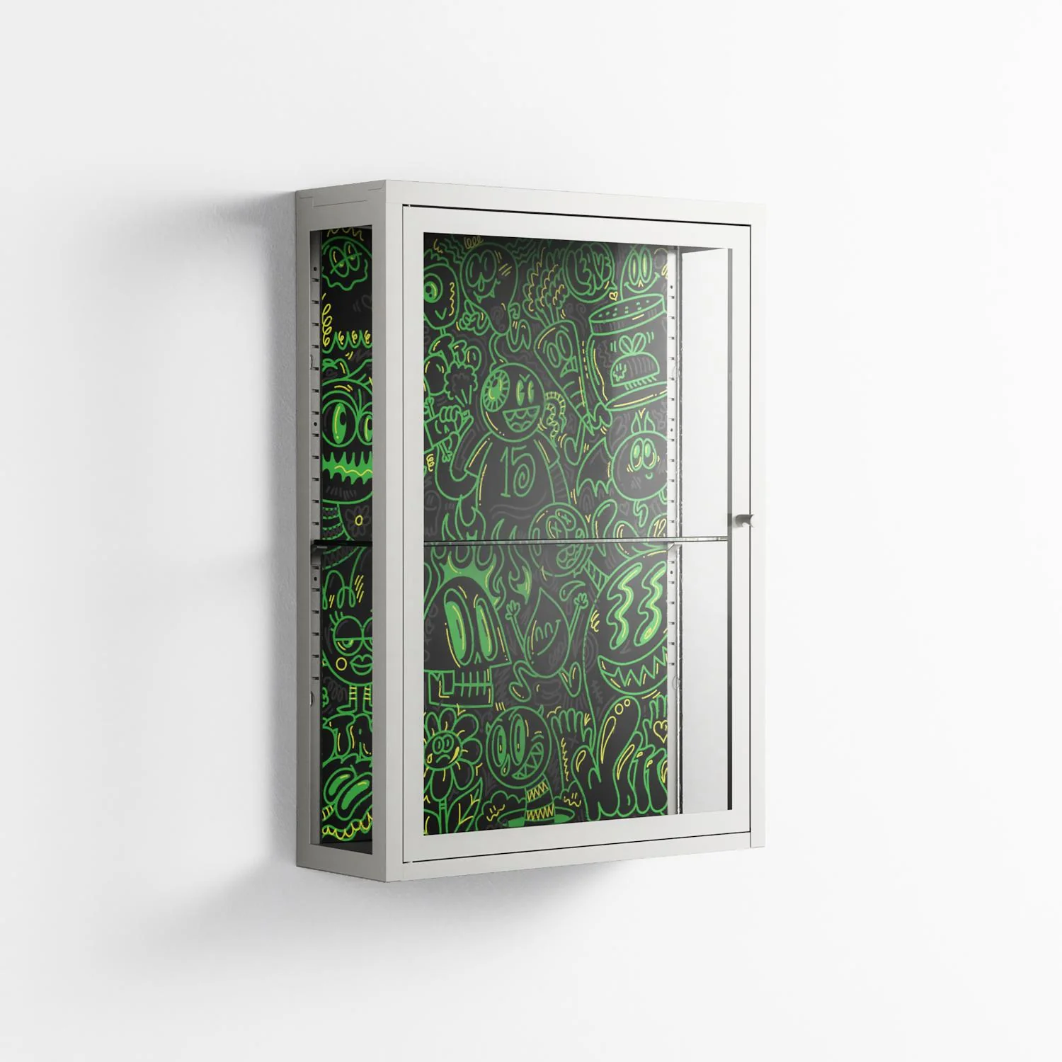 Wottosque Green - Wall Cabinet - Craig Watkins - Chalk - Clear glass - Image 4
