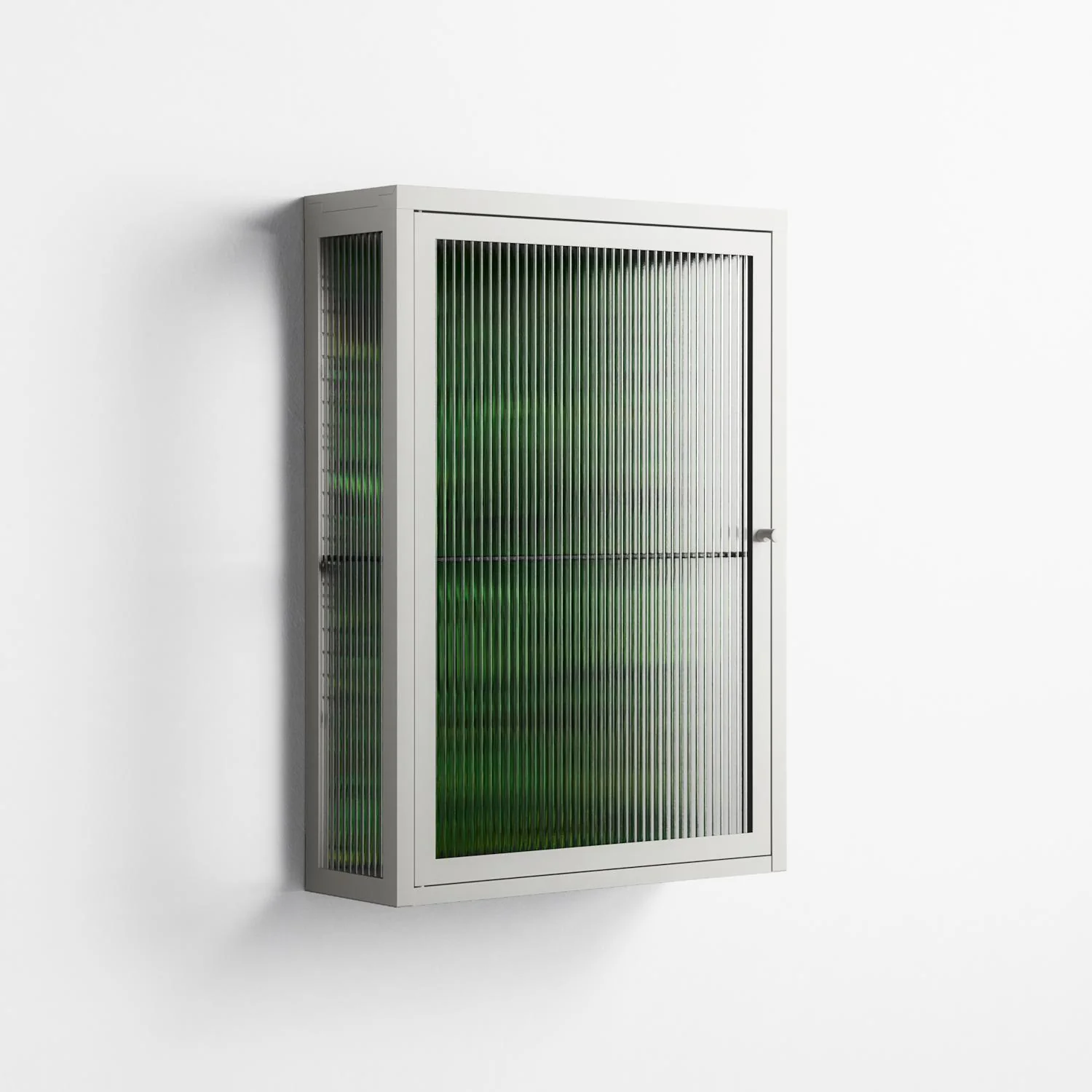 Wottosque Green - Wall Cabinet - Craig Watkins - Chalk - Reeded glass - Image 4