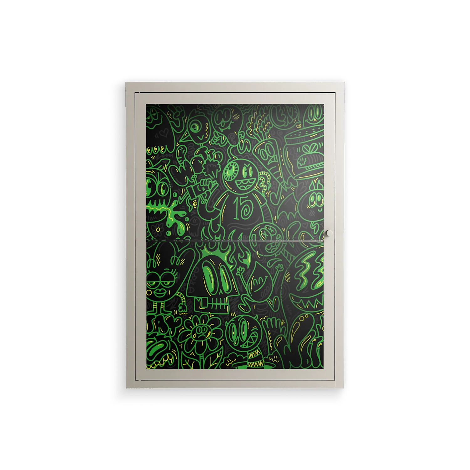 Wottosque Green - Wall Cabinet - Craig Watkins - Pebble - Clear glass