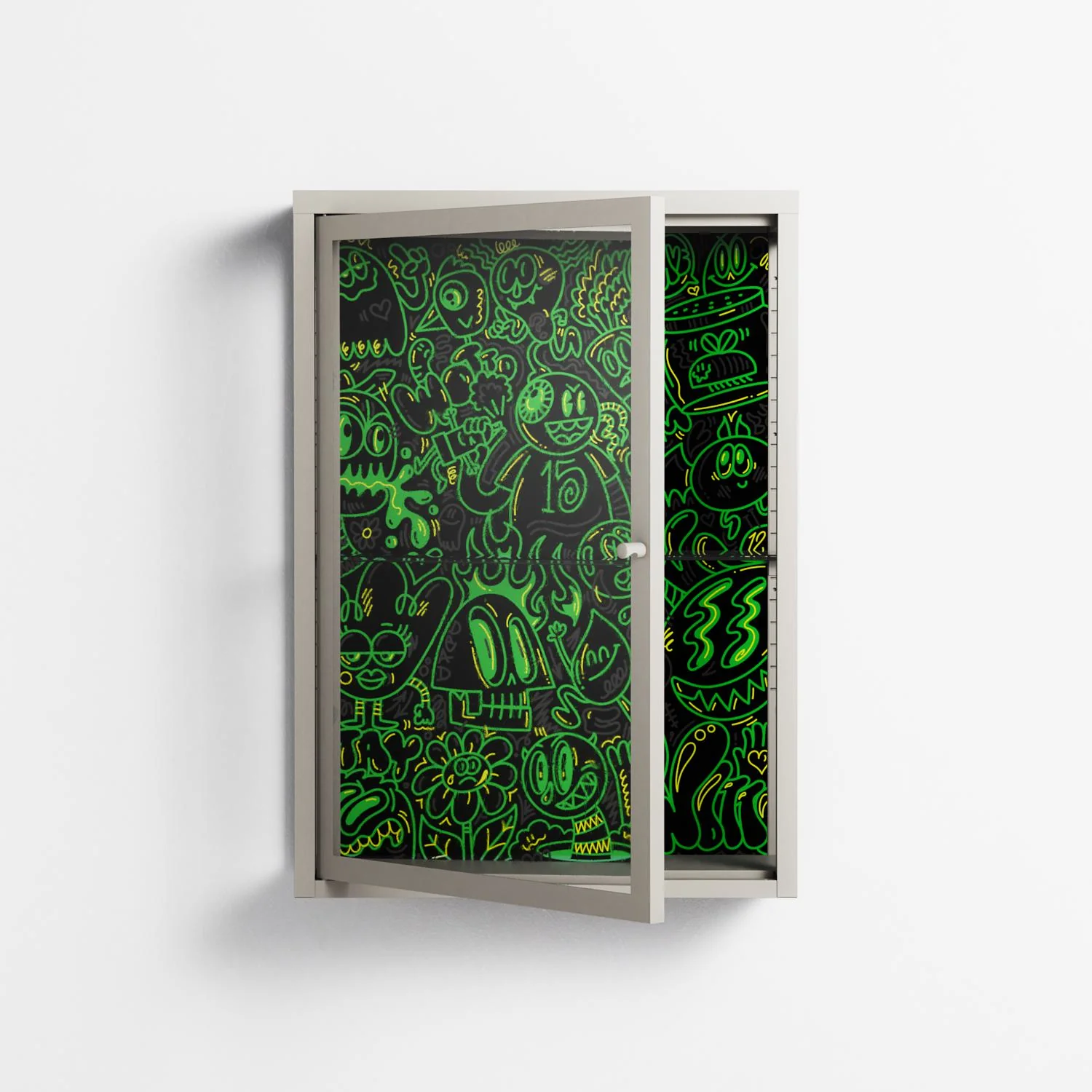 Wottosque Green - Wall Cabinet - Craig Watkins - Pebble - Clear glass - Image 2