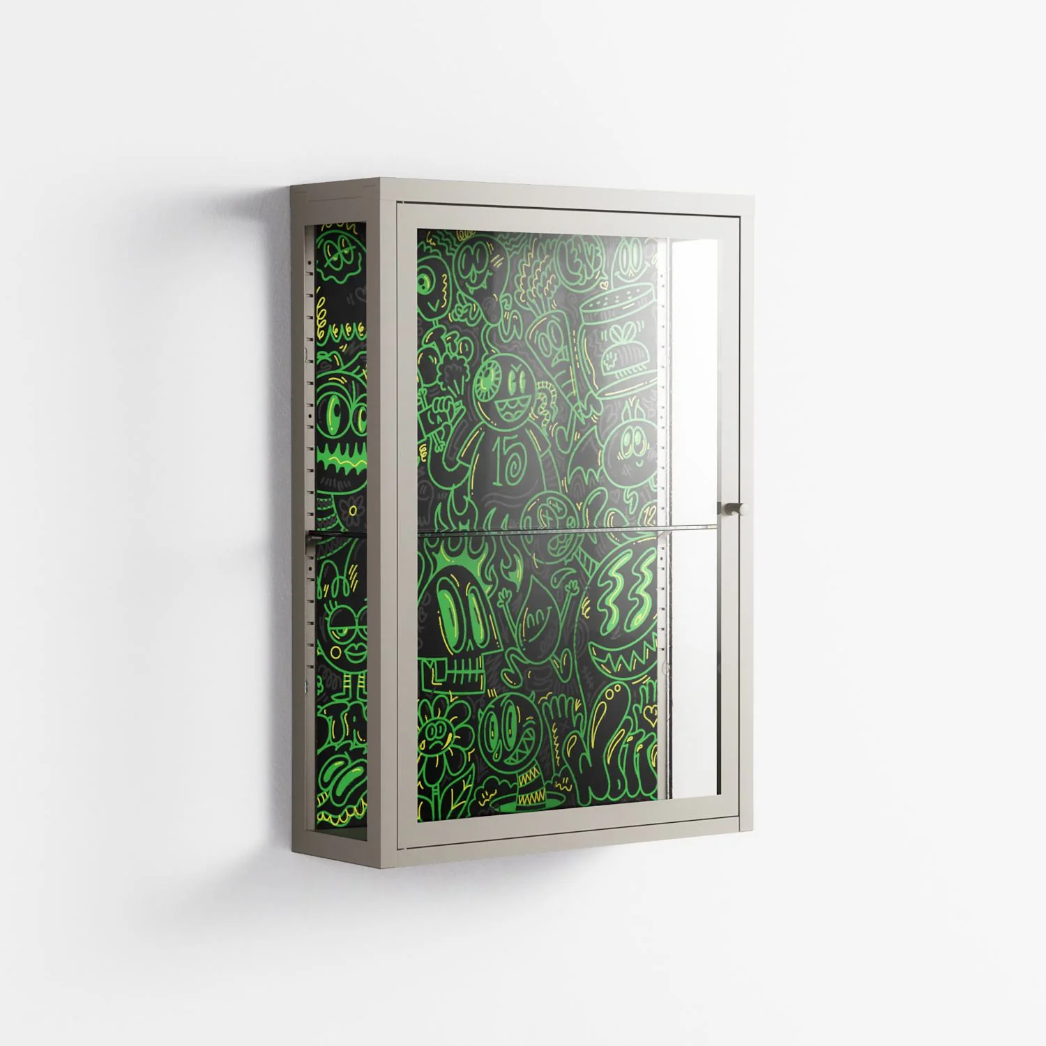 Wottosque Green - Wall Cabinet - Craig Watkins - Pebble - Clear glass - Image 4