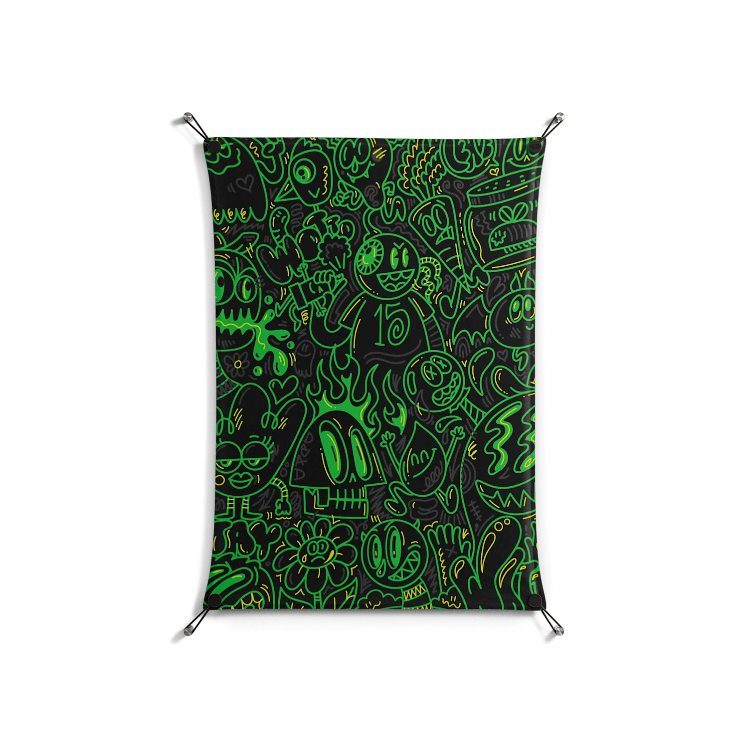 Wottosque Green - Work On Wall - Craig Watkins - Black - 70 x 100 cm