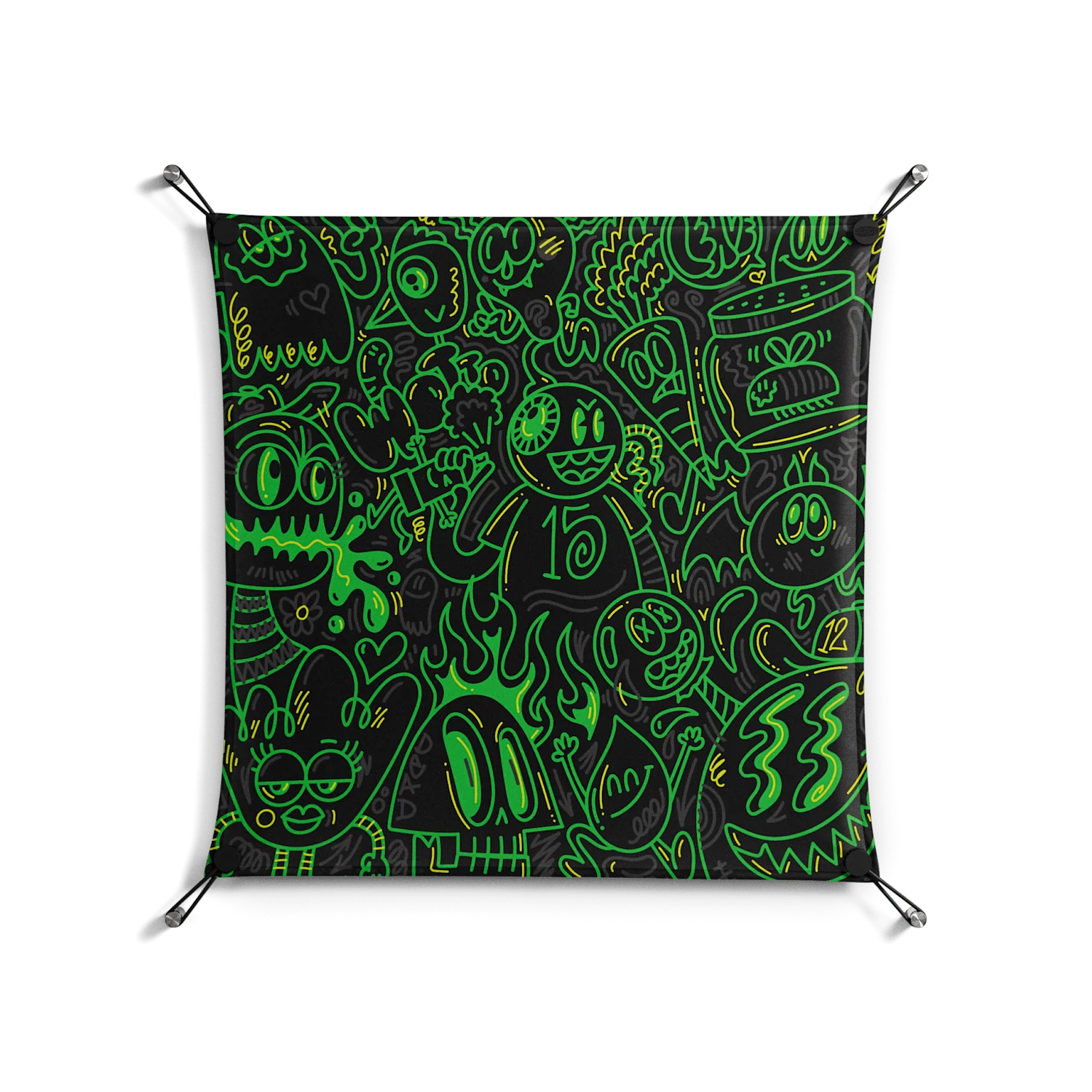 Wottosque Green - Work On Wall - Craig Watkins - Black - 70 x 70 cm