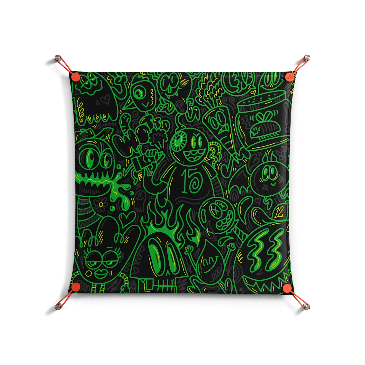 Wottosque Green - Work On Wall - Craig Watkins - Orange - 70 x 70 cm