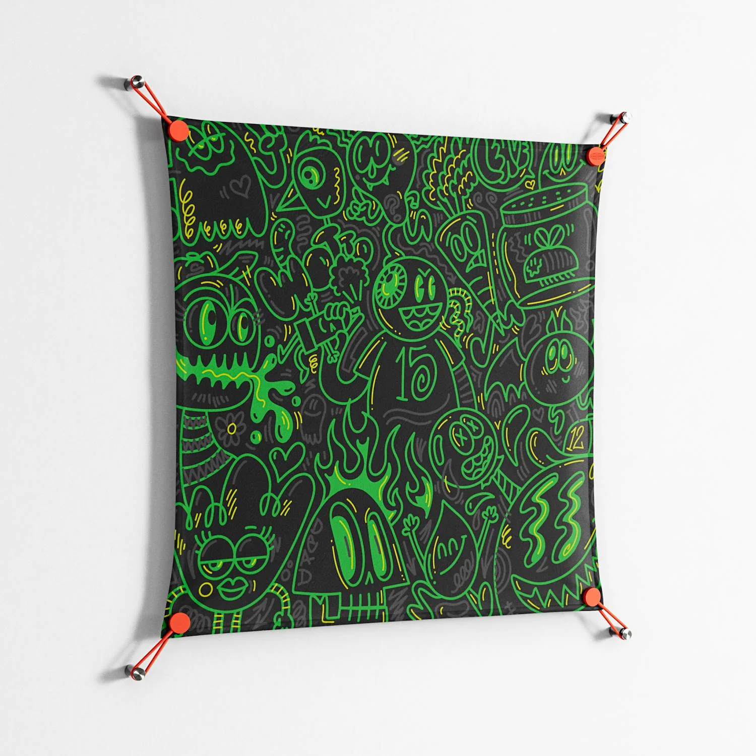 Wottosque Green - Work On Wall - Craig Watkins - Orange - 70 x 70 cm - Image 2