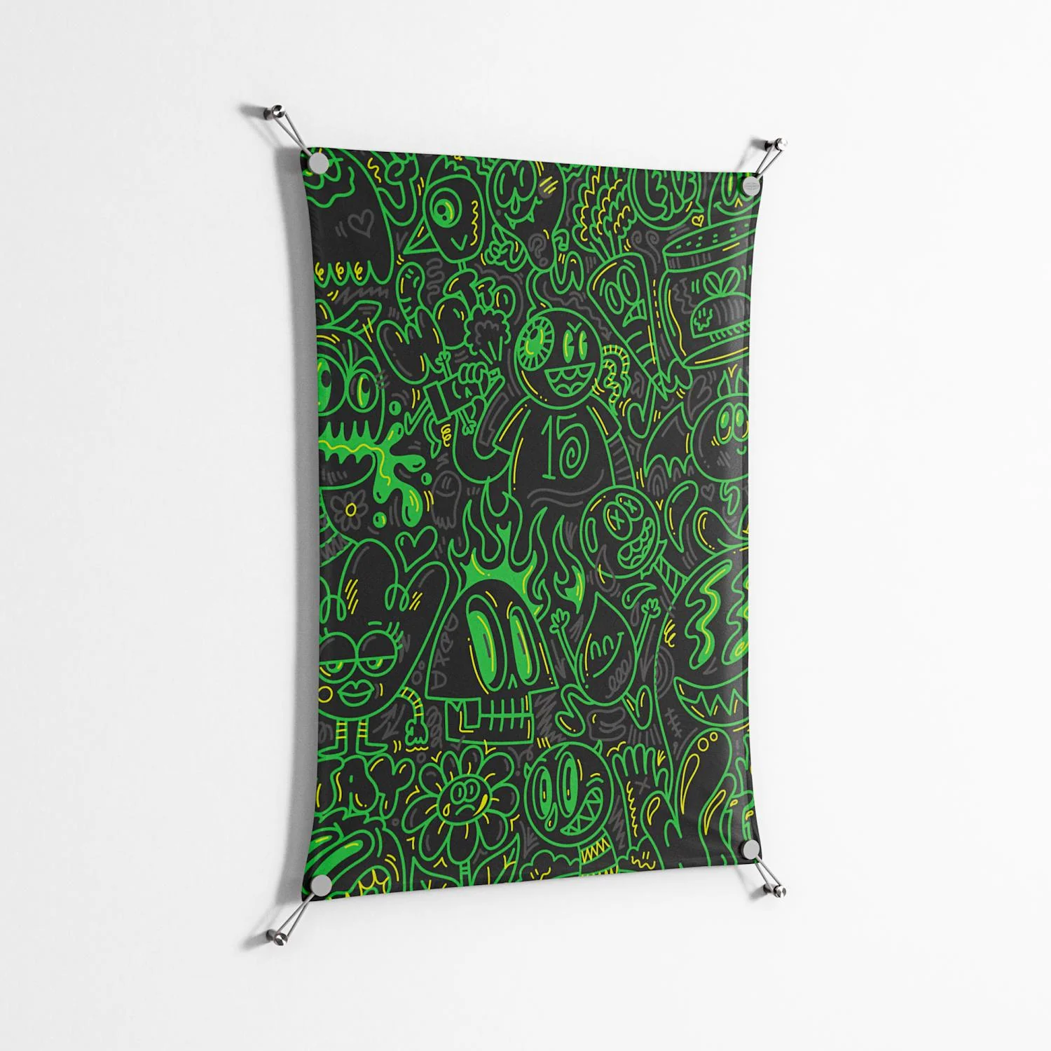 Wottosque Green - Work On Wall - Craig Watkins - Silver - 70 x 100 cm - Image 2