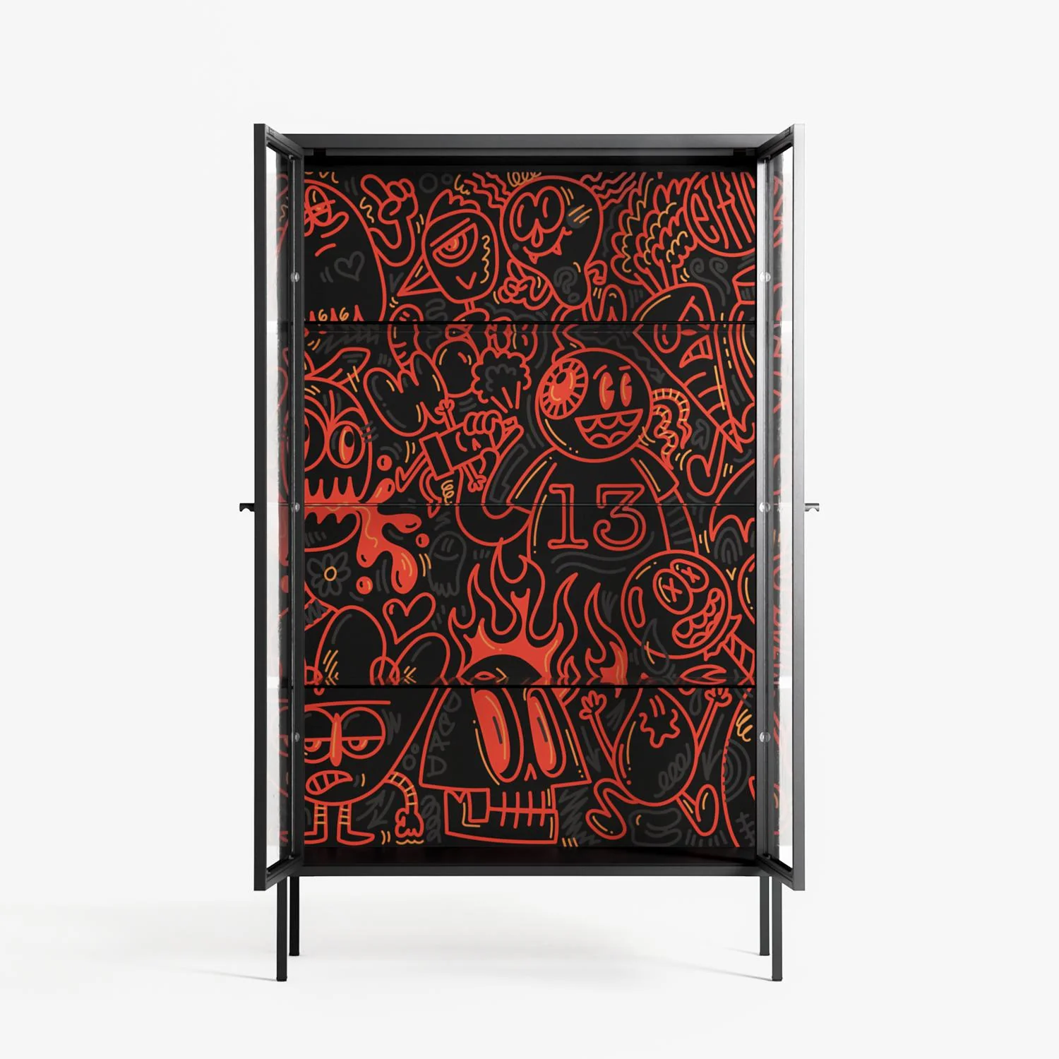 Wottosque Red - Cabinet - Craig Watkins - Antracite - Clear glass - Image 3