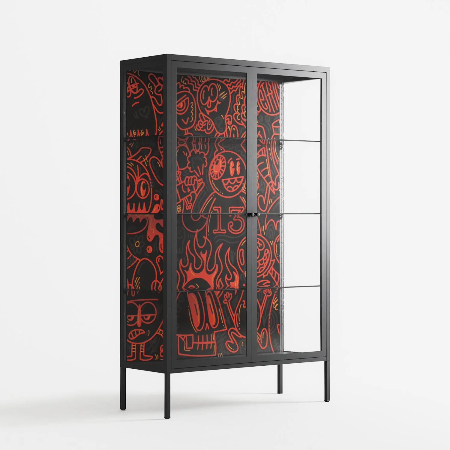 Wottosque Red - Cabinet - Craig Watkins - Antracite - Clear glass - Image 4
