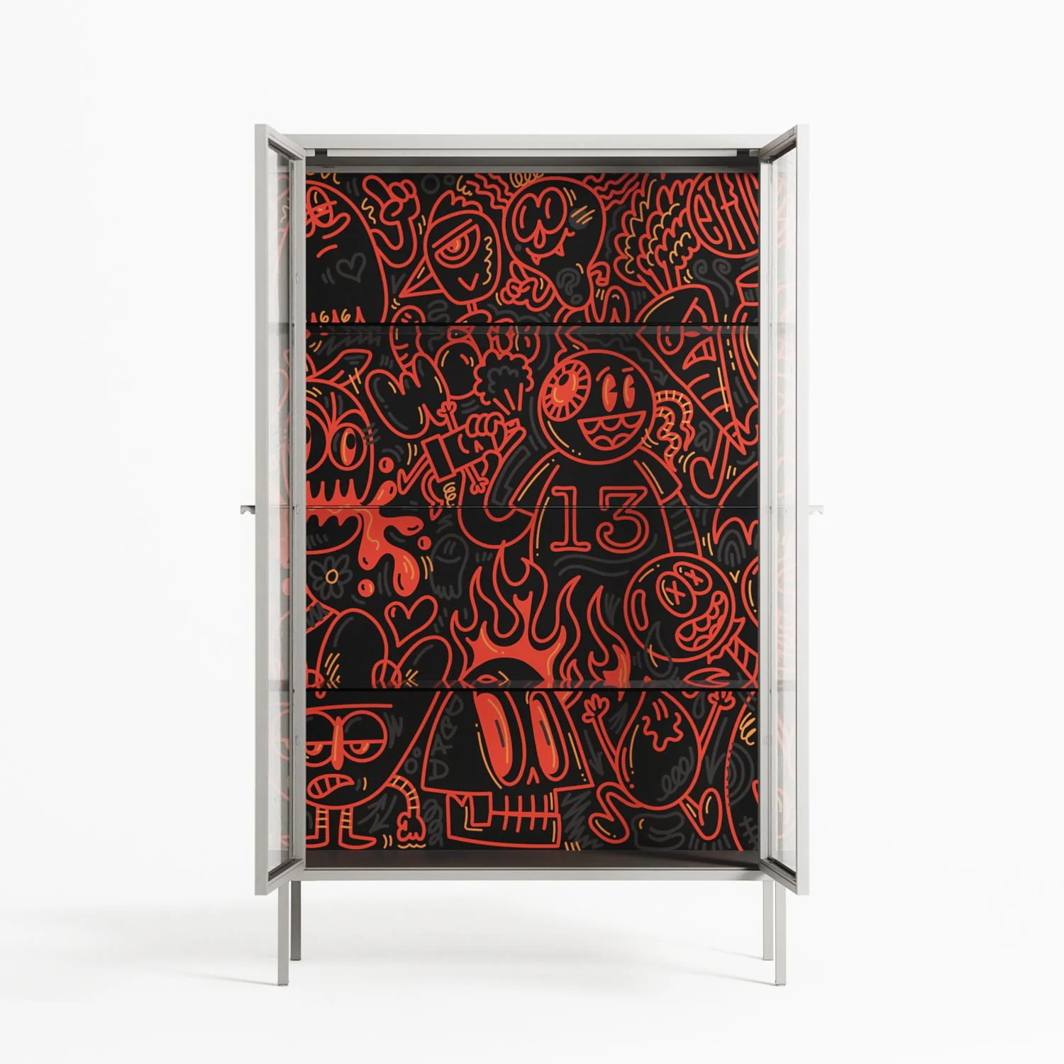 Wottosque Red - Cabinet - Craig Watkins - Chalk - Clear glass - Image 3
