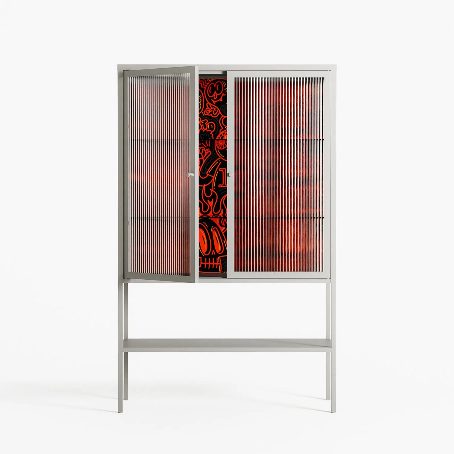 Wottosque Red - Loft Cabinet - Craig Watkins - Chalk - Reeded glass - Image 2