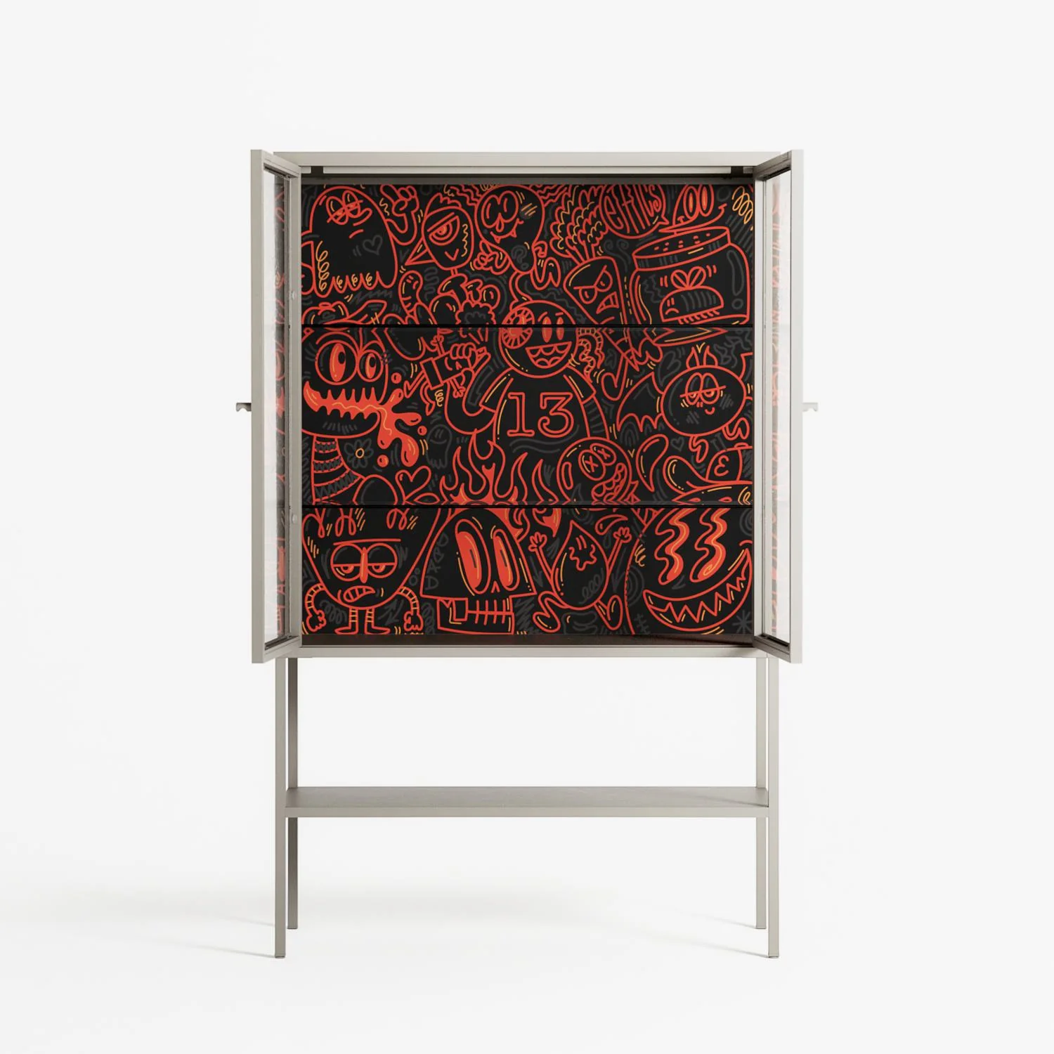 Wottosque Red - Loft Cabinet - Craig Watkins - Pebble - Clear glass - Image 3