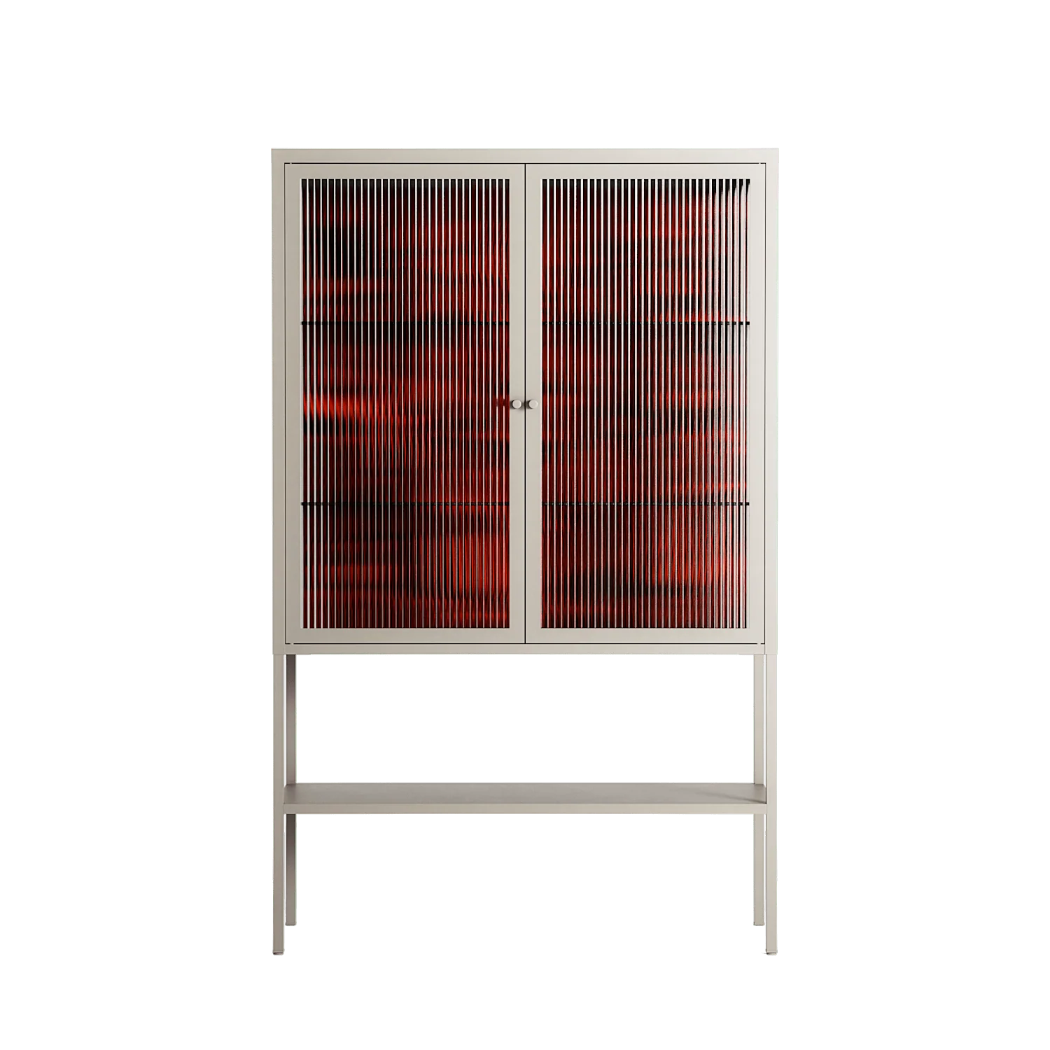 Wottosque Red - Loft Cabinet - Craig Watkins - Pebble - Reeded glass