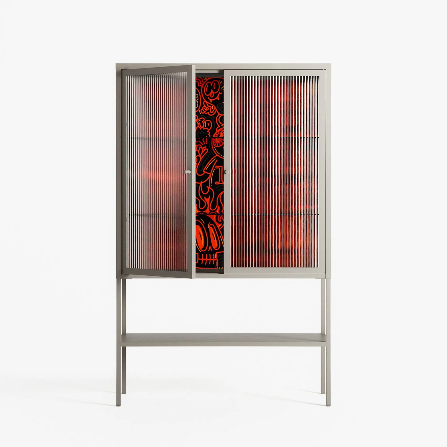 Wottosque Red - Loft Cabinet - Craig Watkins - Pebble - Reeded glass - Image 2
