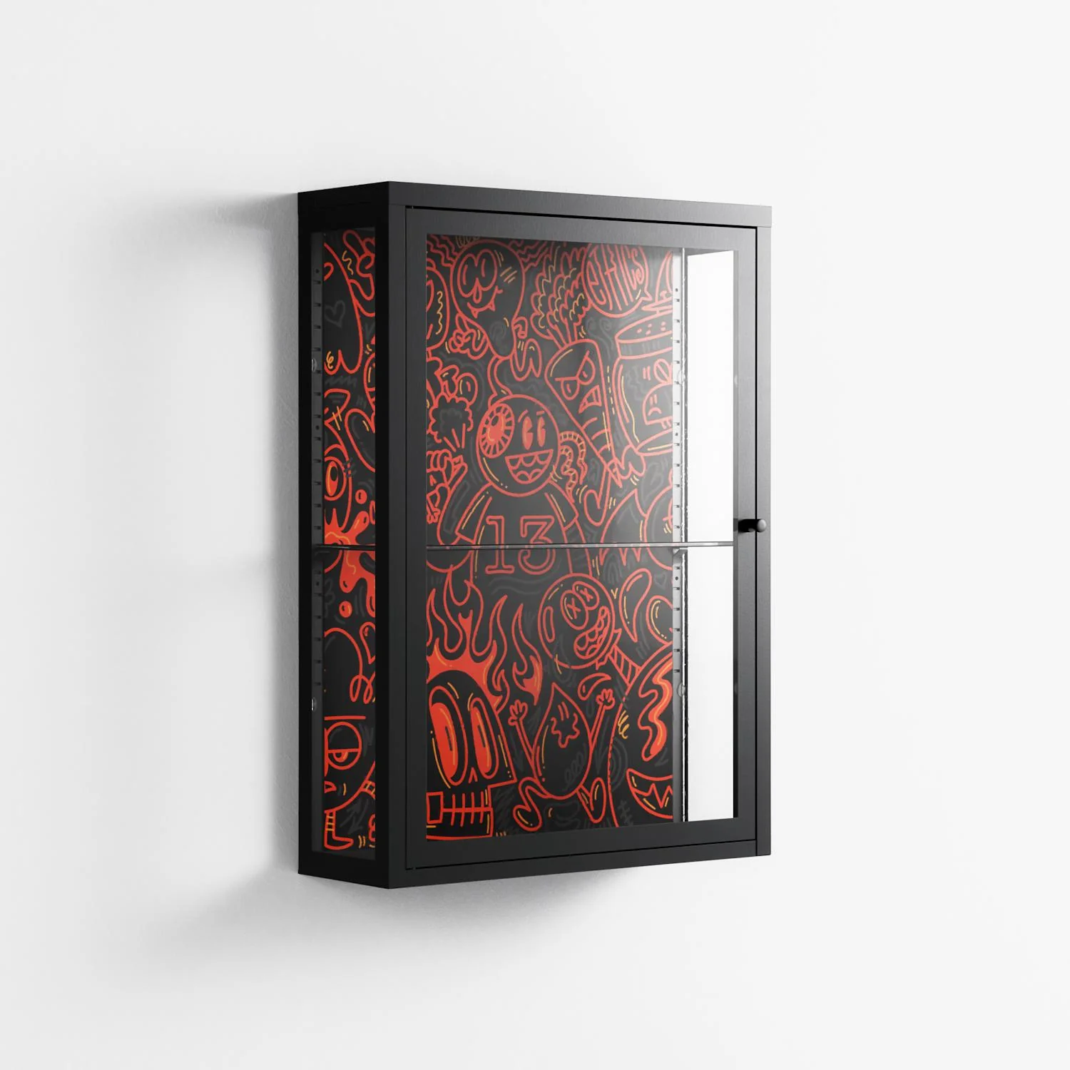 Wottosque Red - Wall Cabinet - Craig Watkins - Antracite - Clear glass - Image 4