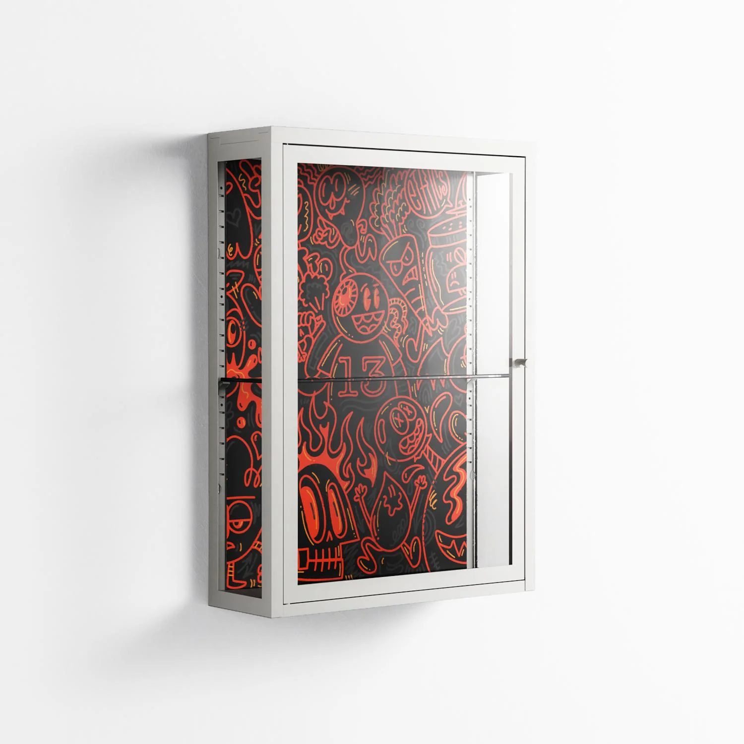 Wottosque Red - Wall Cabinet - Craig Watkins - Chalk - Clear glass - Image 4
