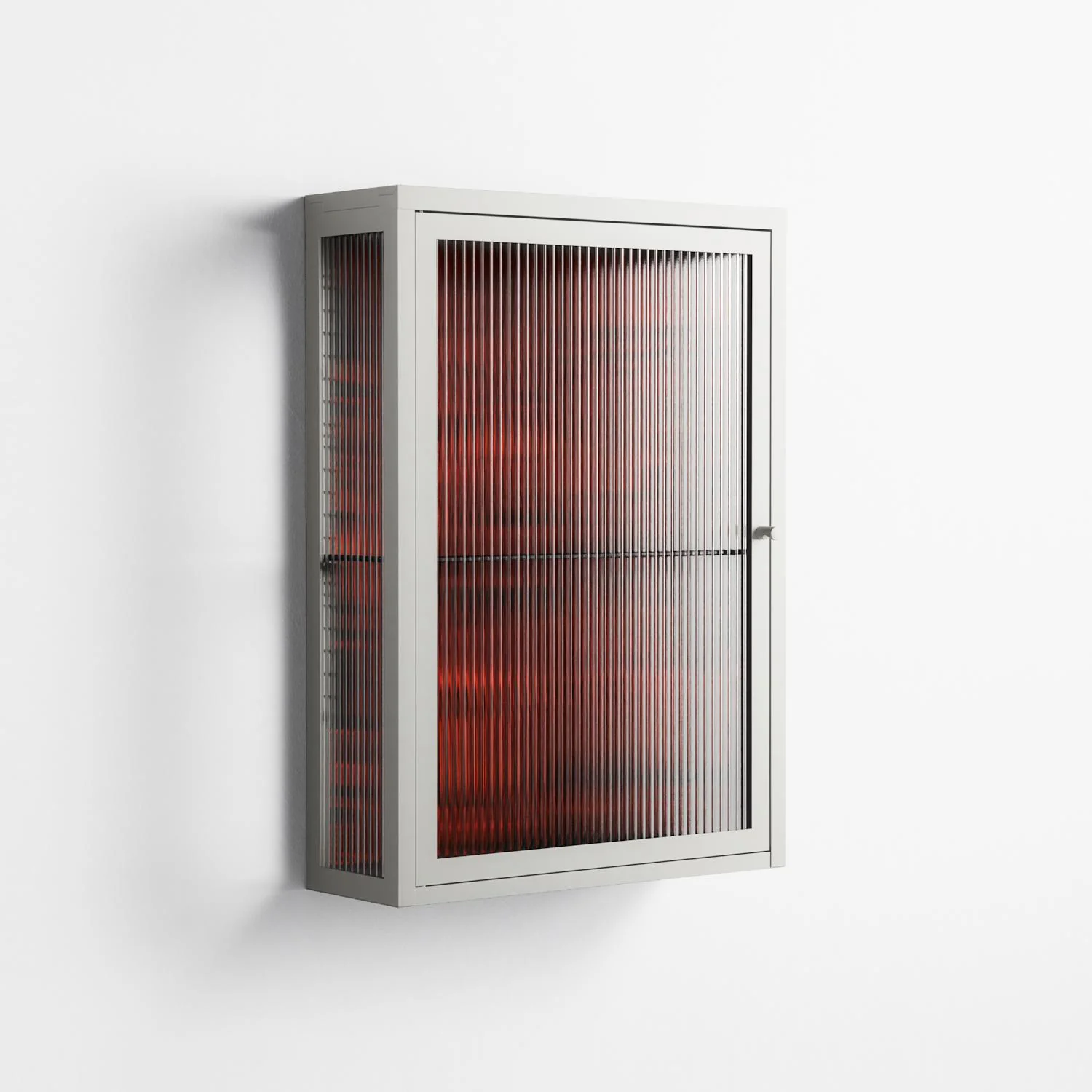Wottosque Red - Wall Cabinet - Craig Watkins - Chalk - Reeded glass - Image 4