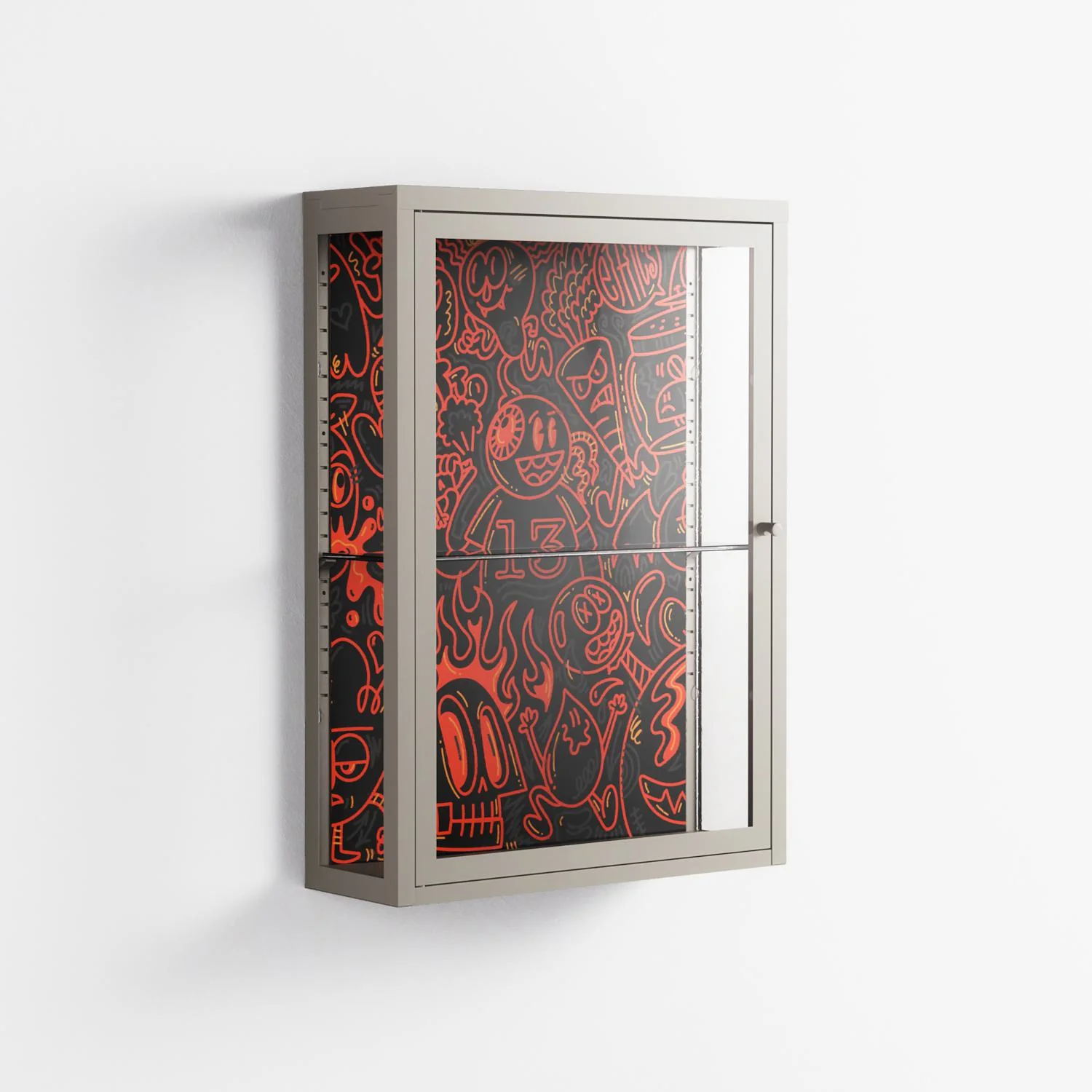 Wottosque Red - Wall Cabinet - Craig Watkins - Pebble - Clear glass - Image 4
