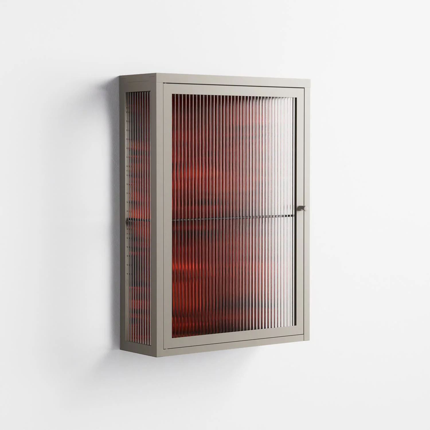 Wottosque Red - Wall Cabinet - Craig Watkins - Pebble - Reeded glass - Image 4
