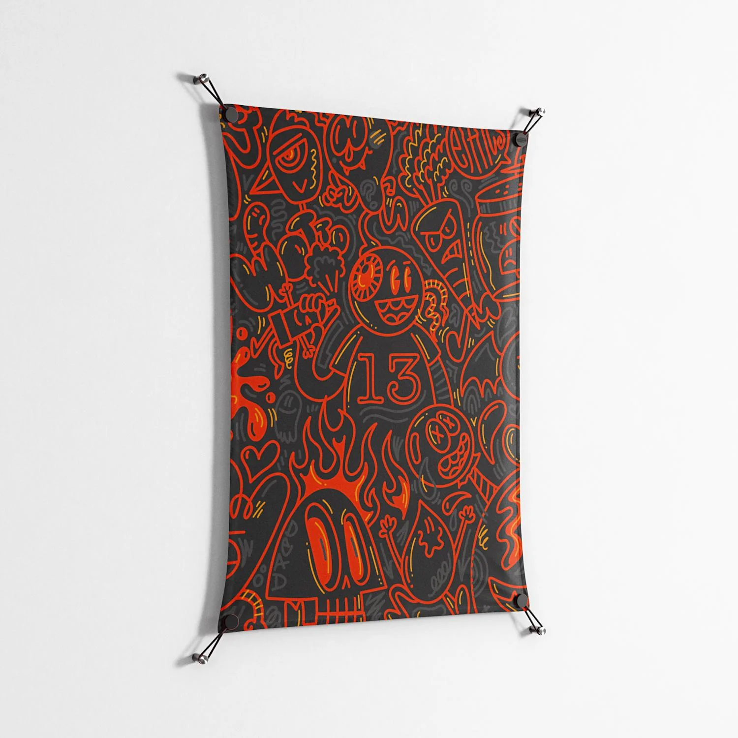 Wottosque Red - Work On Wall - Craig Watkins - Black - 70 x 100 cm - Image 2