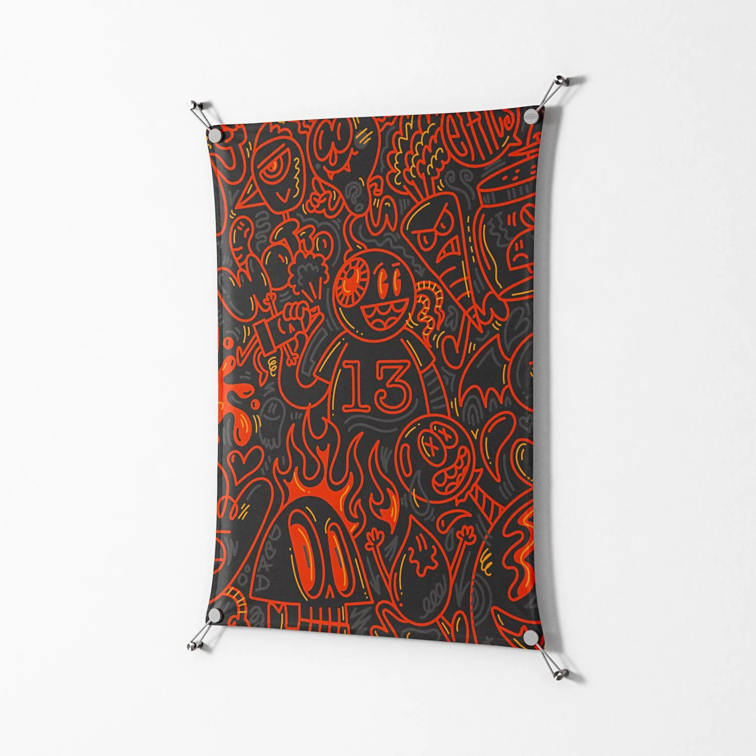 Wottosque Red - Work On Wall - Craig Watkins - Silver - 70 x 100 cm - Image 2