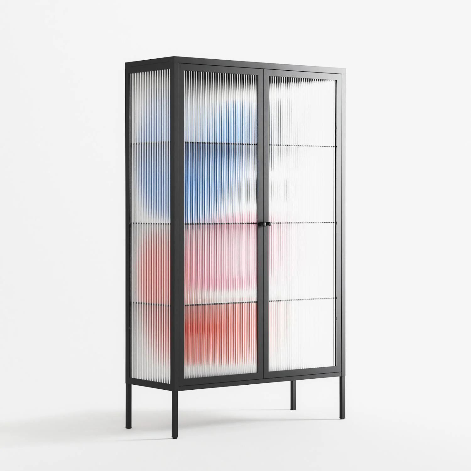 Wow - Cabinet - Vratislav Pecka - Antracite - Reeded glass - Image 4