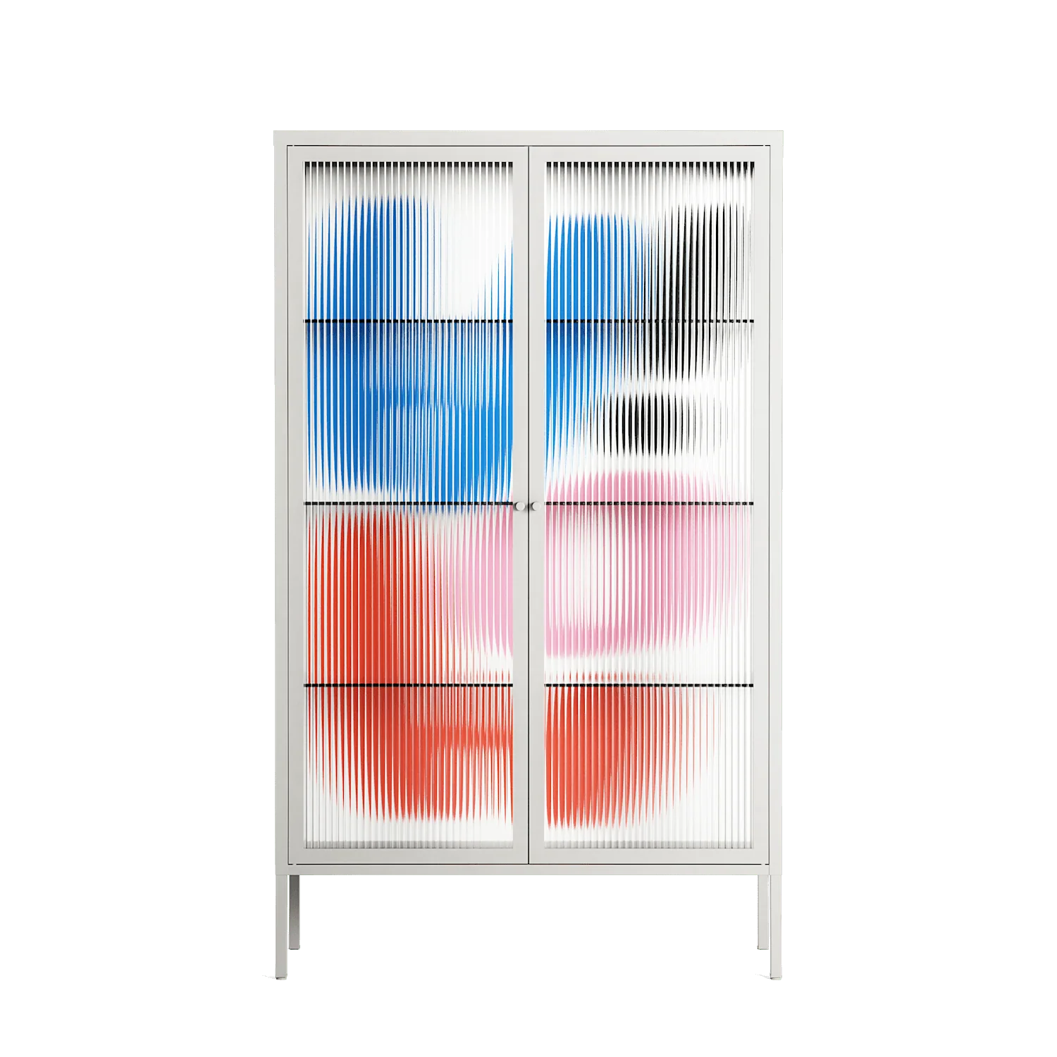 Wow - Cabinet - Vratislav Pecka - Chalk - Reeded glass