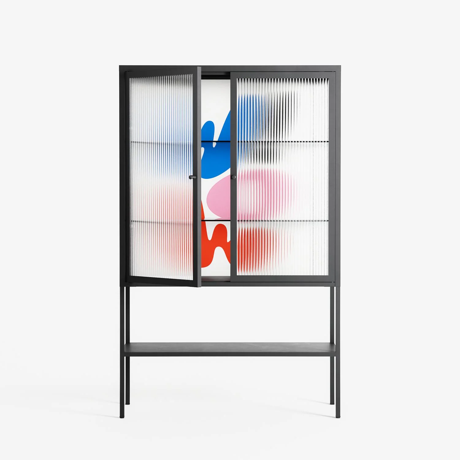 Wow - Loft Cabinet - Vratislav Pecka - Antracite - Reeded glass - Image 2
