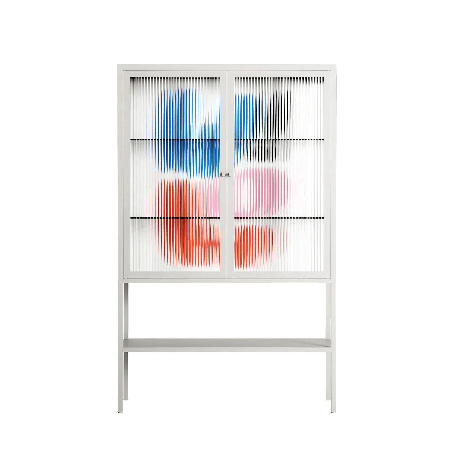 Wow - Loft Cabinet - Vratislav Pecka - Chalk - Reeded glass