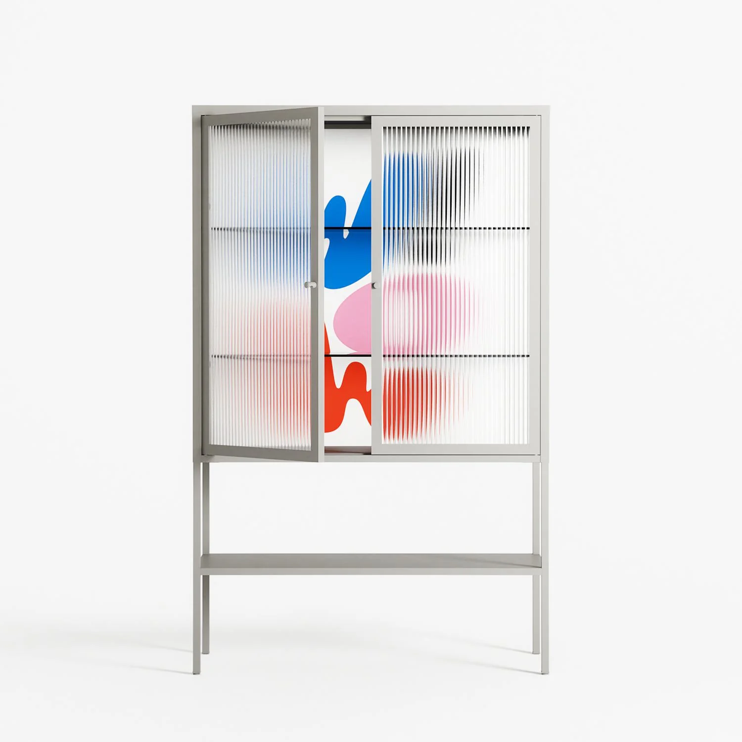 Wow - Loft Cabinet - Vratislav Pecka - Chalk - Reeded glass - Image 2