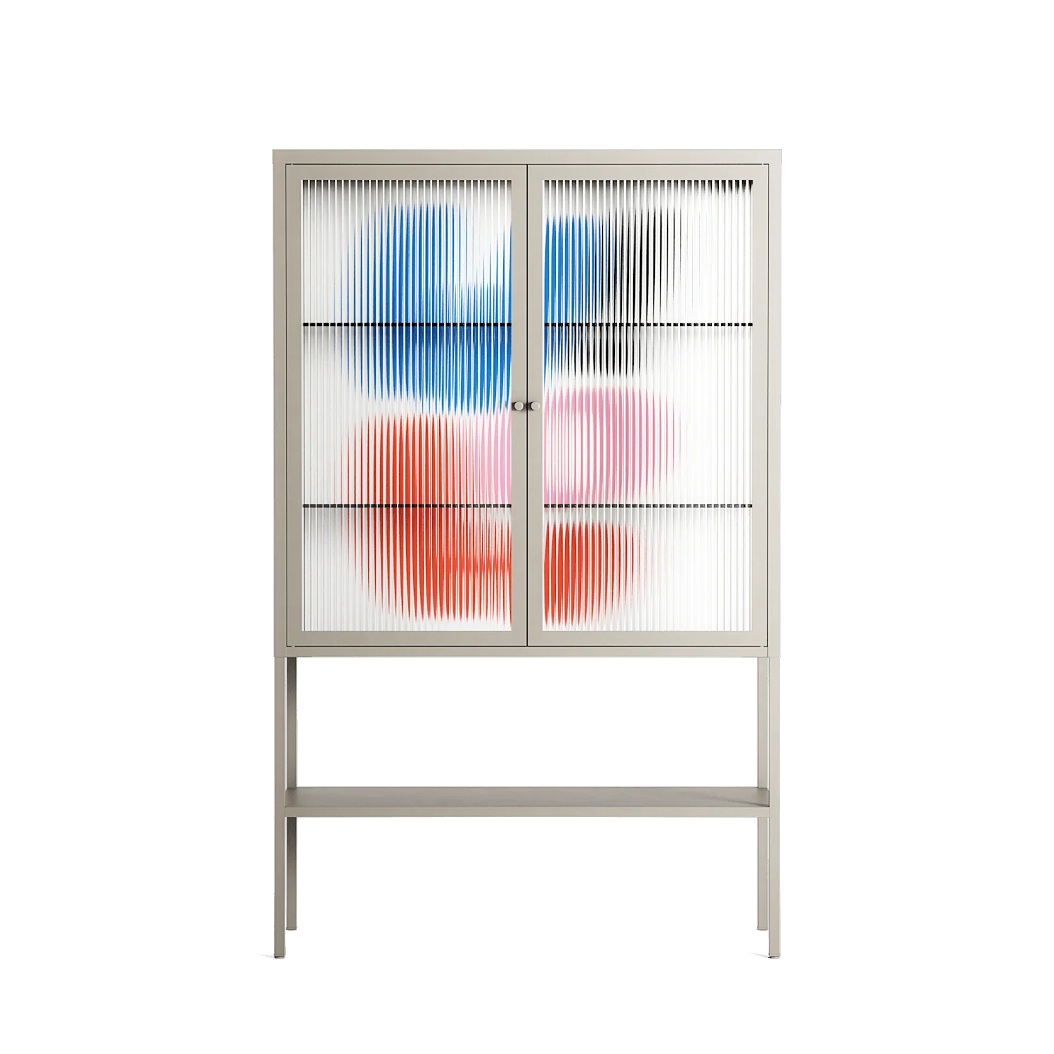 Wow - Loft Cabinet - Vratislav Pecka - Pebble - Reeded glass